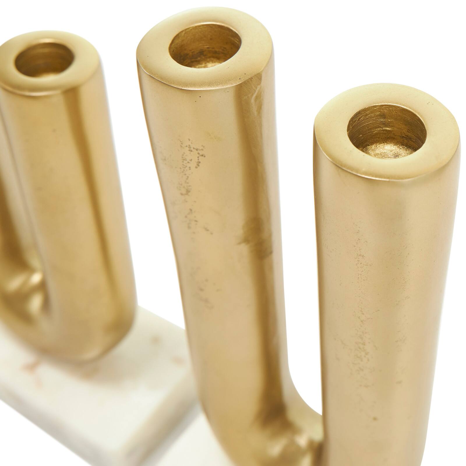 Gold Aluminum U-Shaped Candle Holder Set