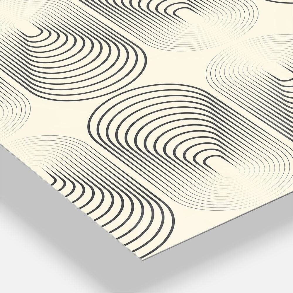 Designart Monochrome Geometric Pattern X Oversized Mid-Century Modern Multipanel Wall Clock