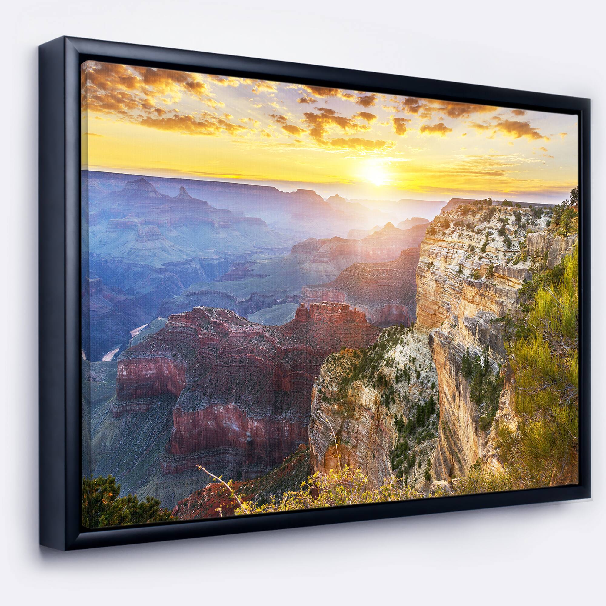 Designart - Grand Canyon Landscape - Photography Canvas Art Print in Black Frame