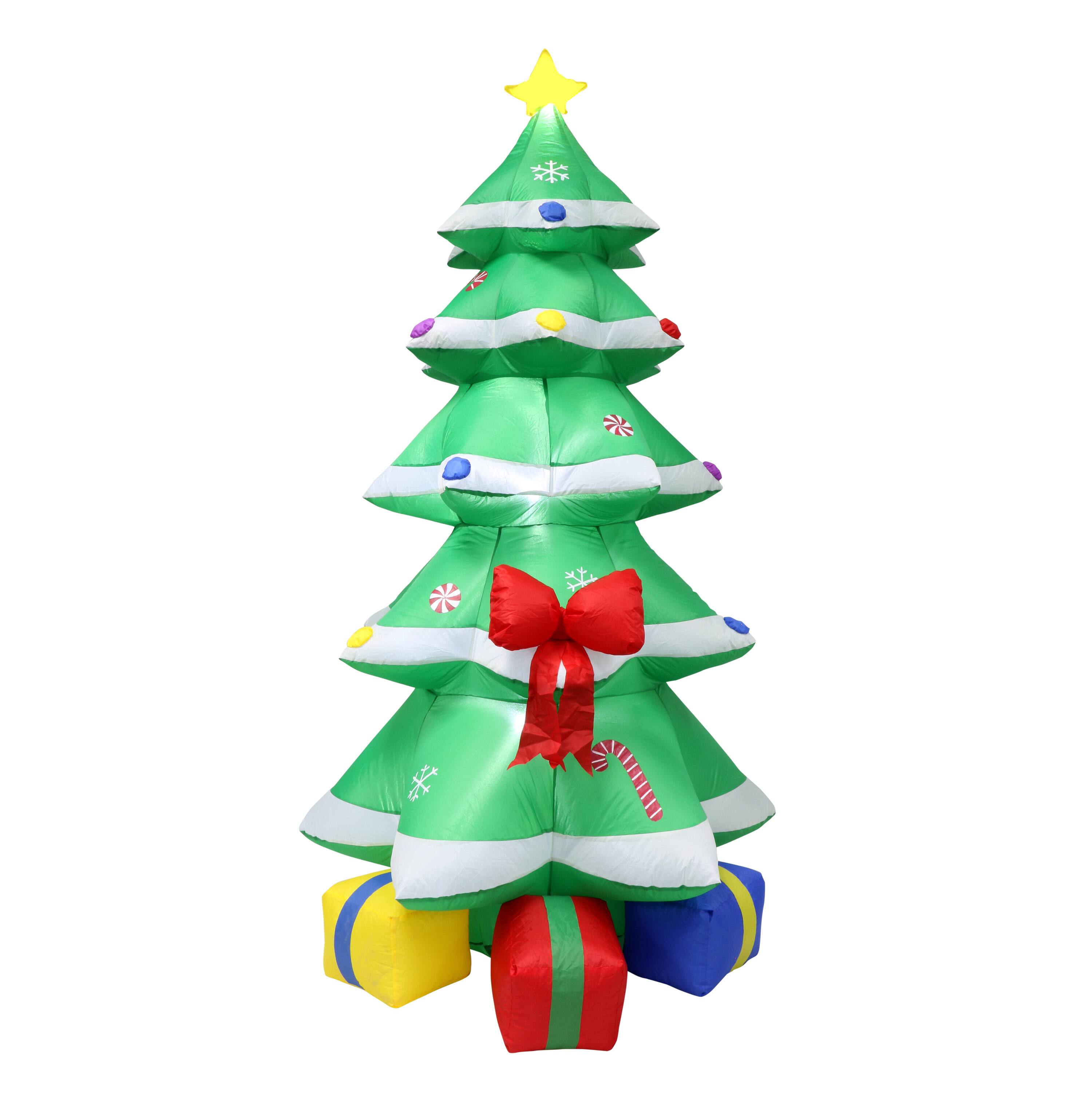 6 Pack: 6ft. Inflatable Green Christmas Tree with LED Lights