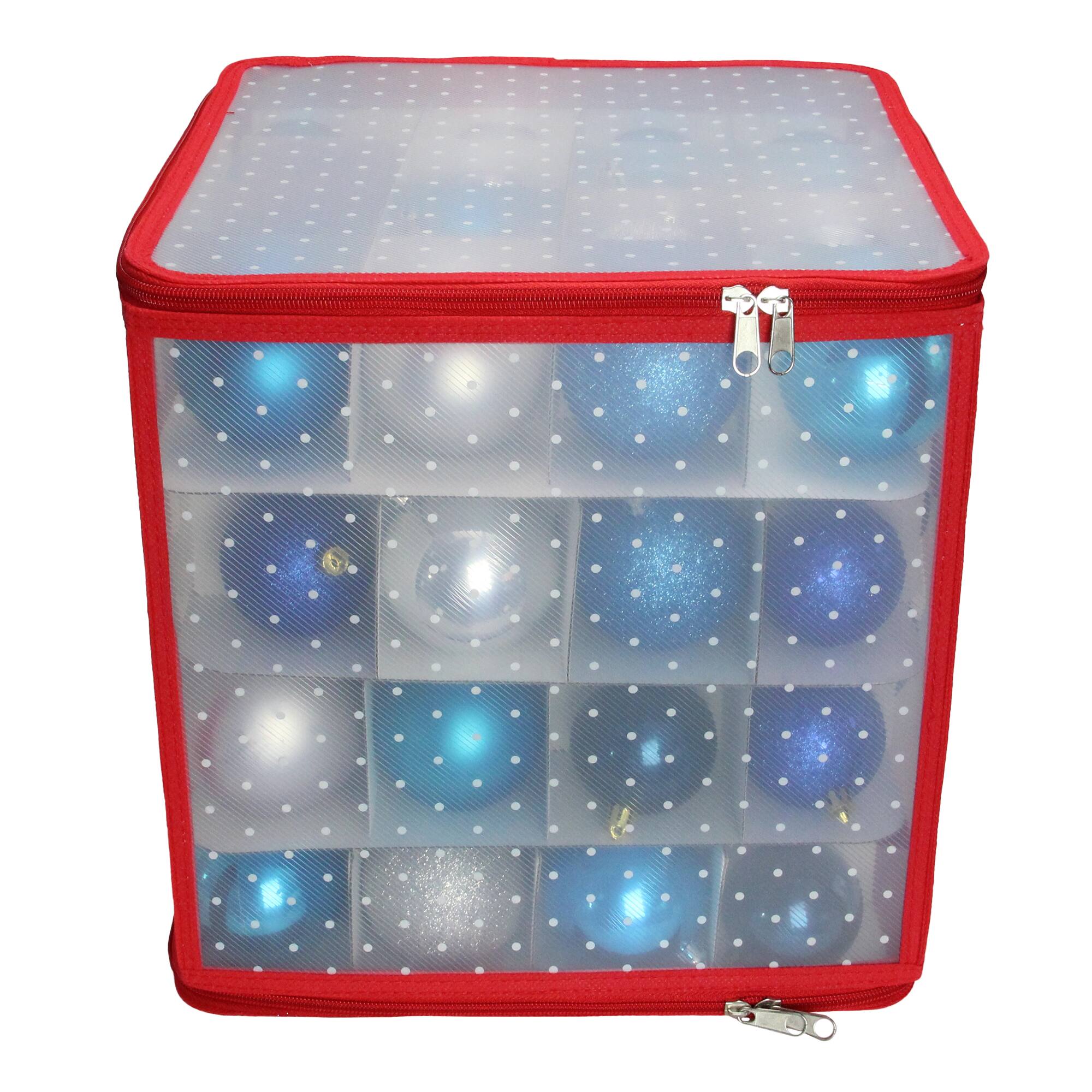 12.5" Transparent Zip-Up Christmas Ornament Storage Box