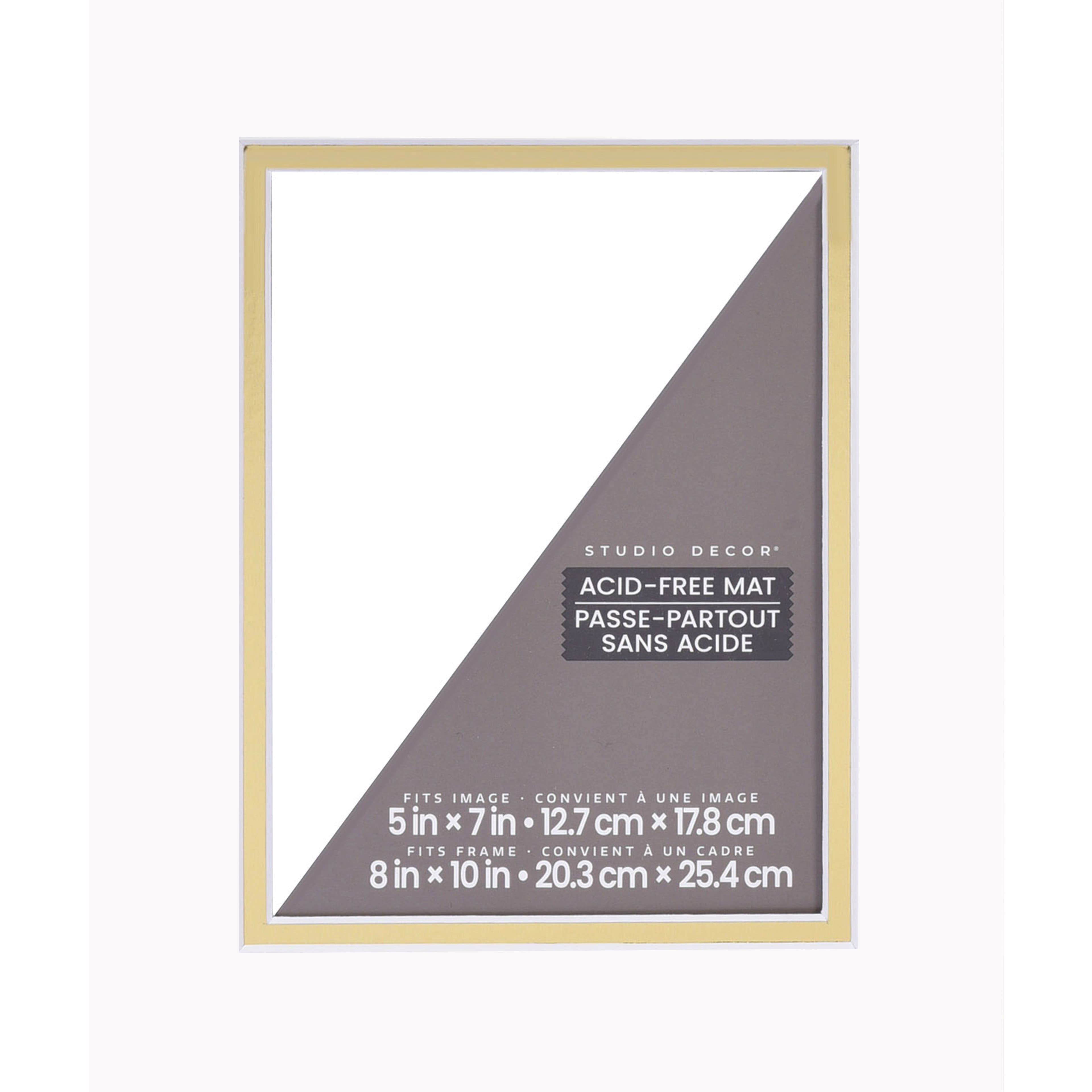 8&#x22; x 10&#x22; White &#x26; Gold Double Mat, 5&#x22; x 7&#x22; Opening Size by Studio D&#xE9;cor&#xAE;