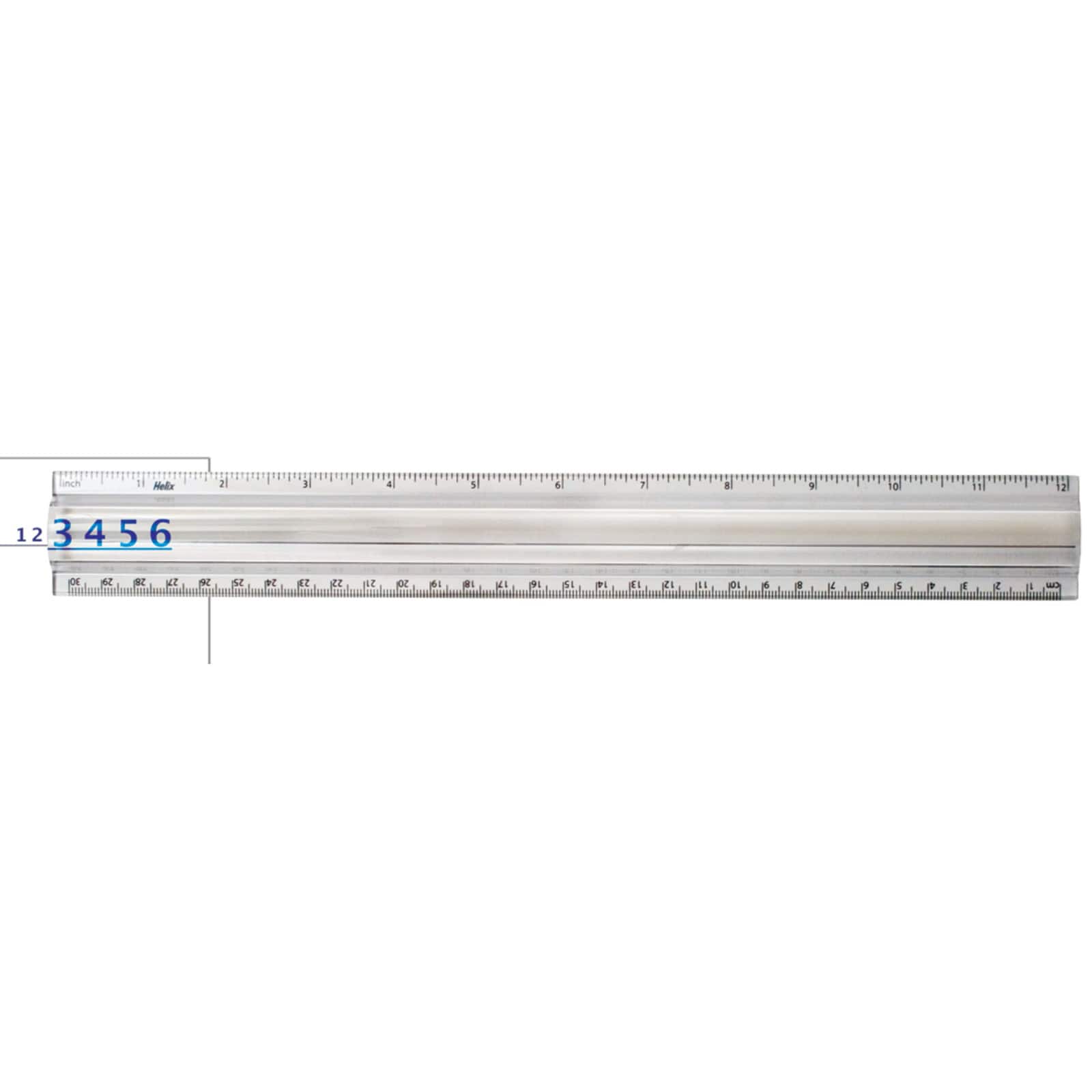 Helix® Clear 2X Magnifier Ruler, 12"