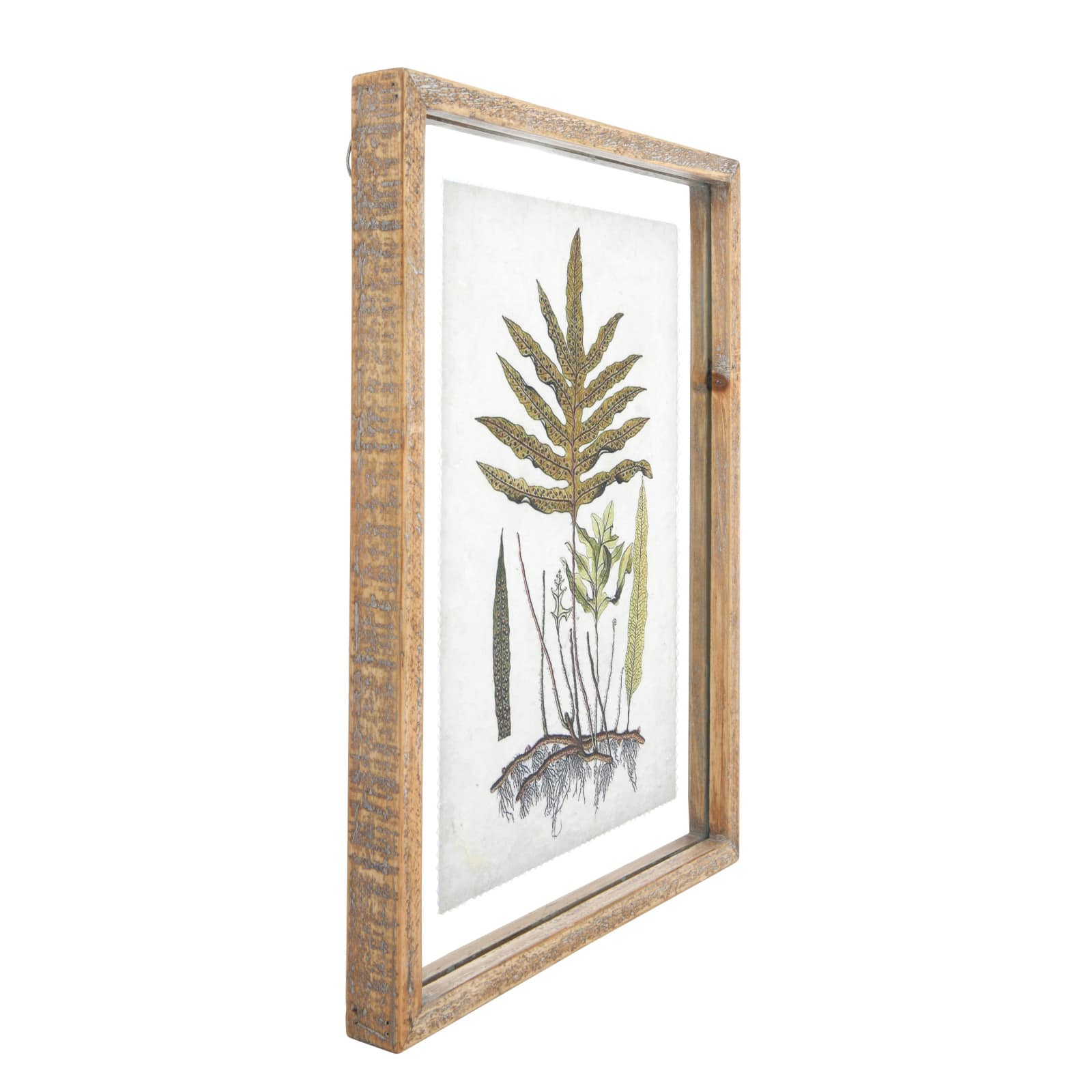 Hello Honey&#xAE; Botanical Print on Textured Material Wood Framed Wall D&#xE9;cor Set