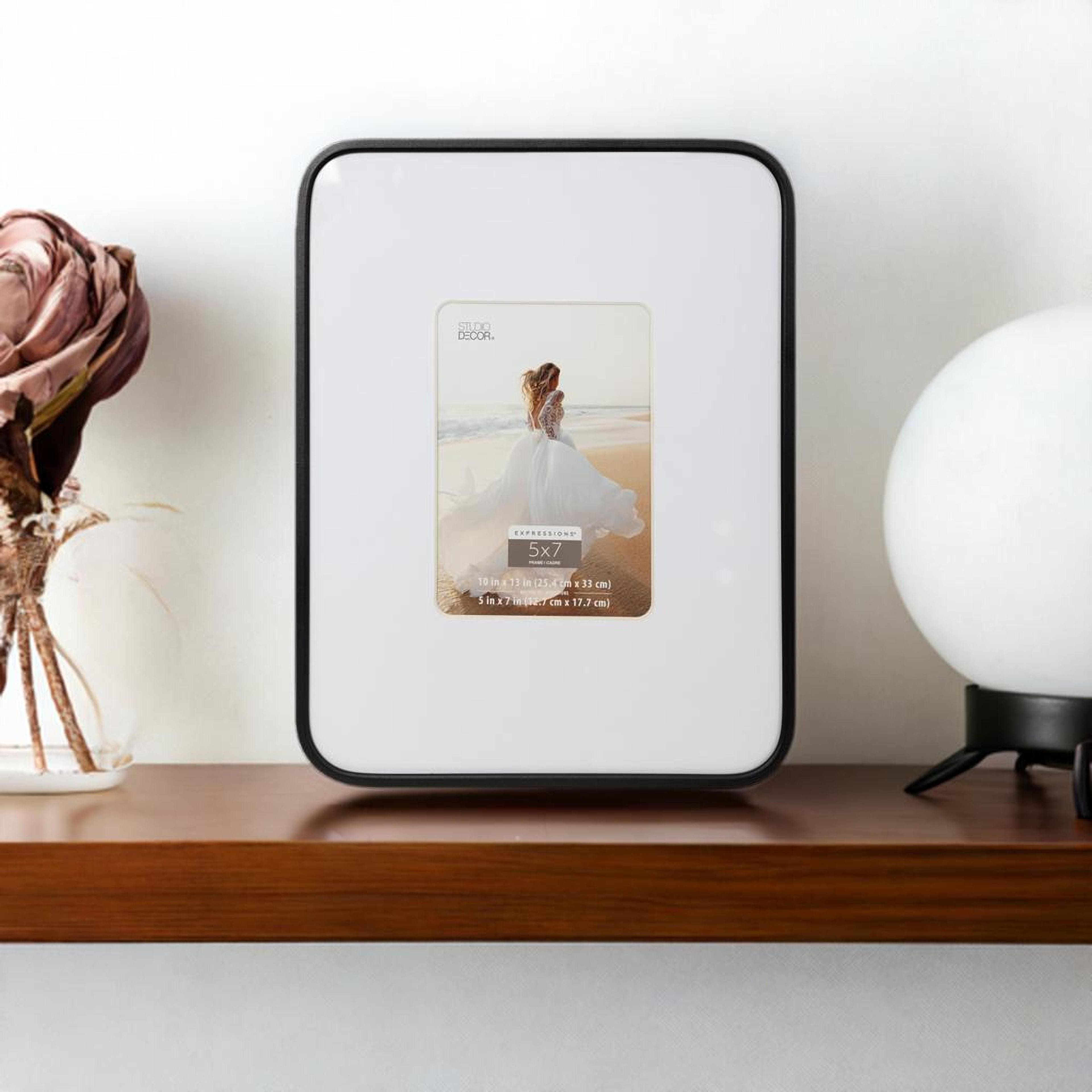 Expressions&#x2122; 5&#x22; x 7&#x22; Black Rounded Frame with Mat by Studio D&#xE9;cor&#xAE;