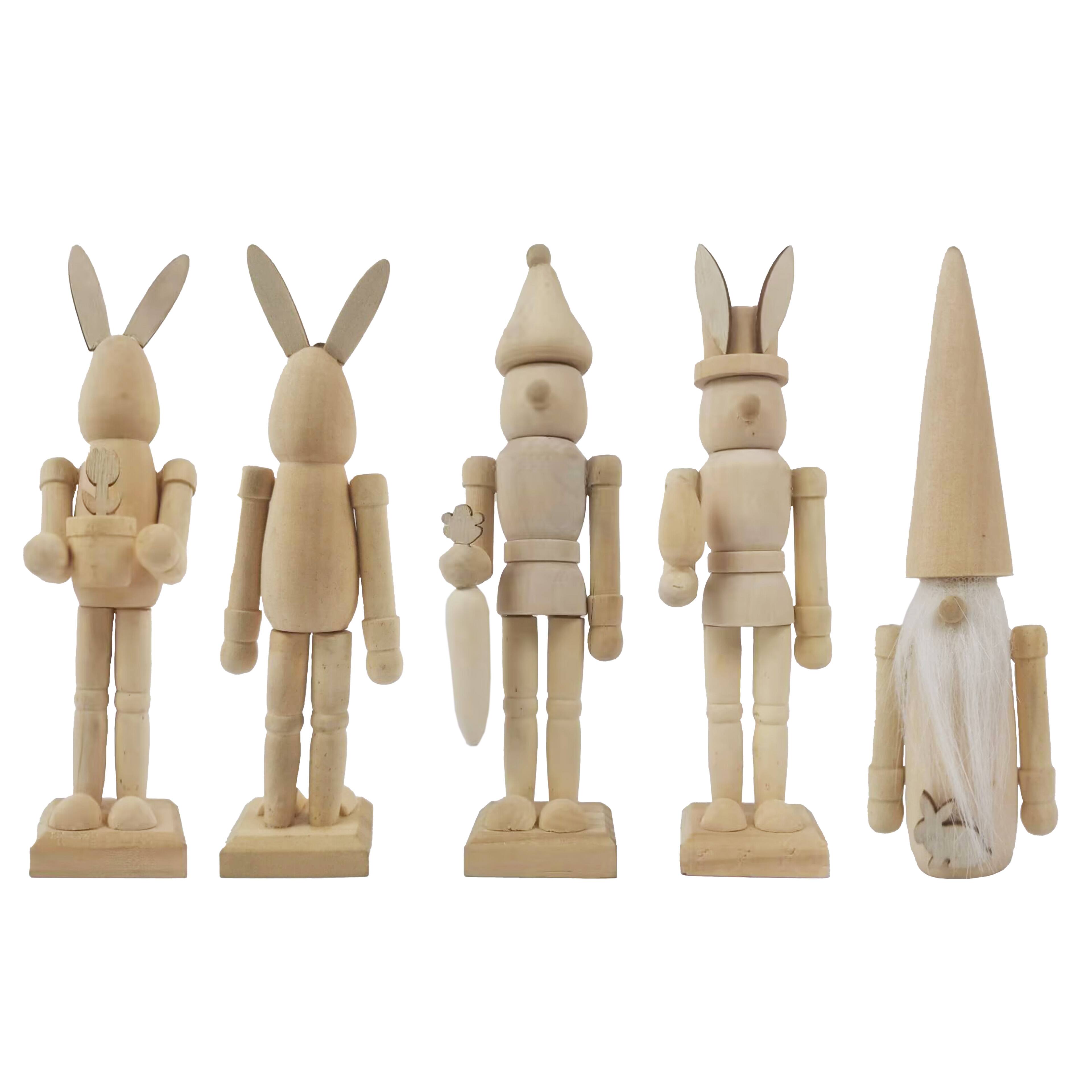 6" Gnome & Easter Bunny DIY Wood Nutcracker Set by Make Market®