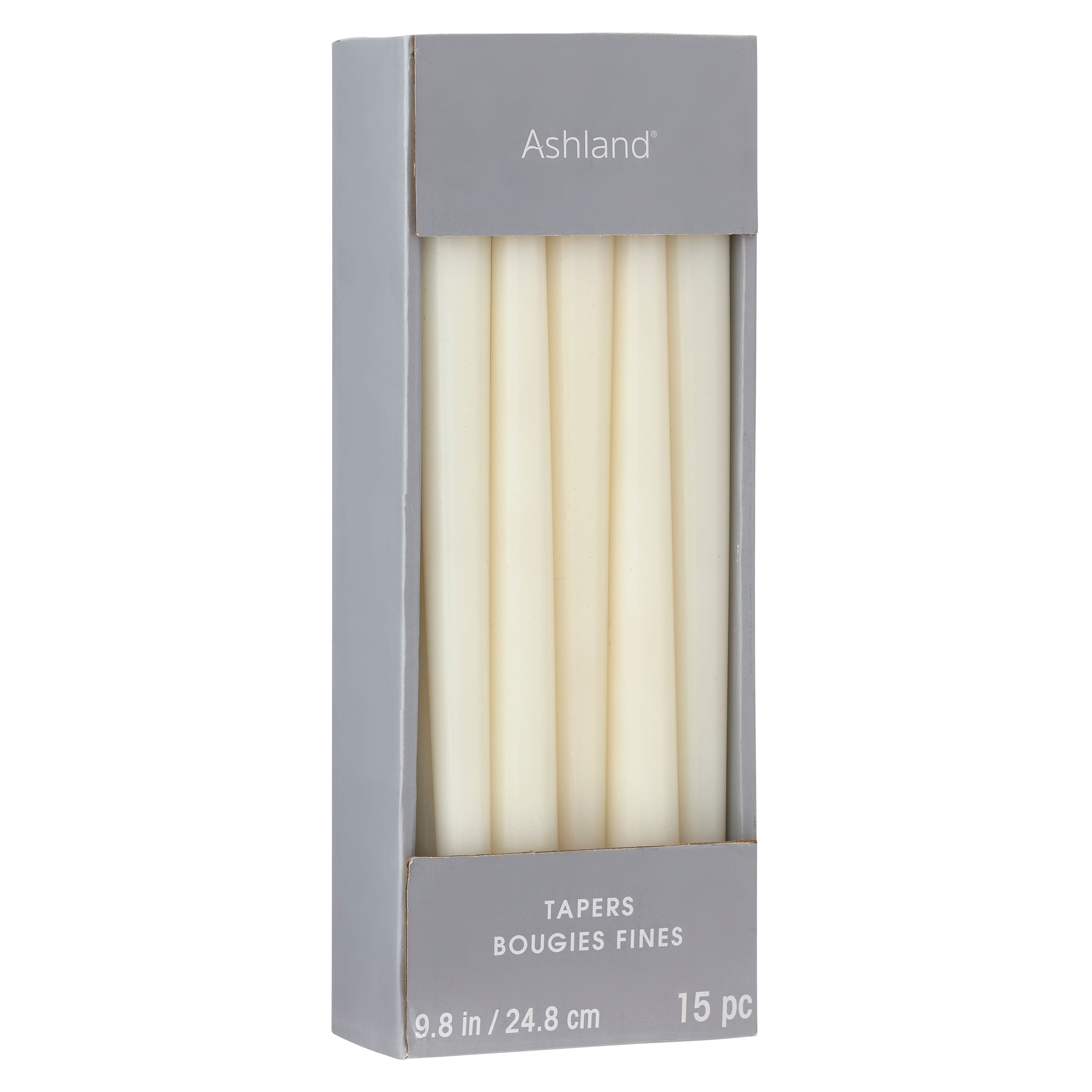 12 Packs: 15 ct. (180 total) 10&#x22; White Taper Candles by Ashland&#xAE;