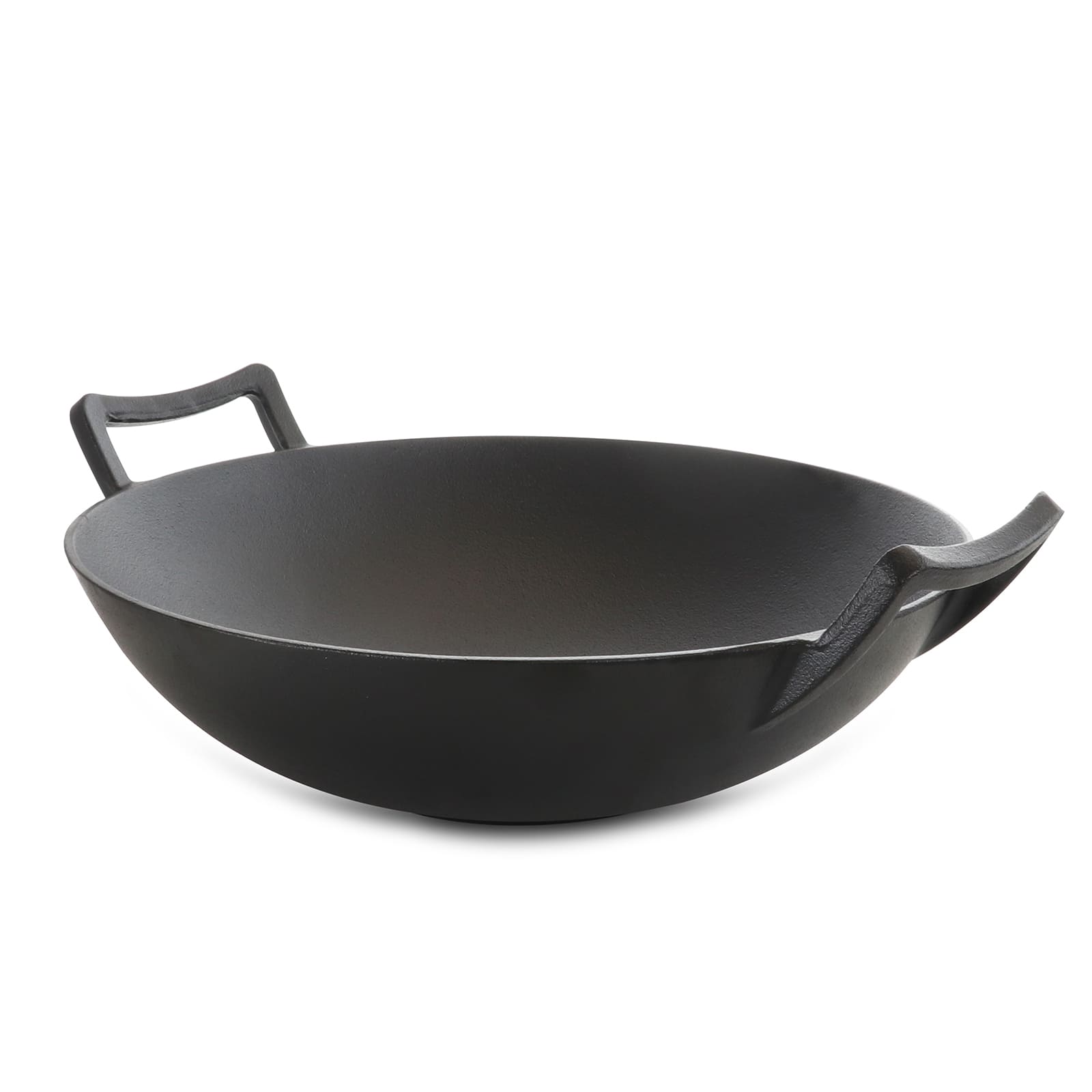 General Store Addlestone 14" Heavy Duty Cast Iron Wok with Wood Lid