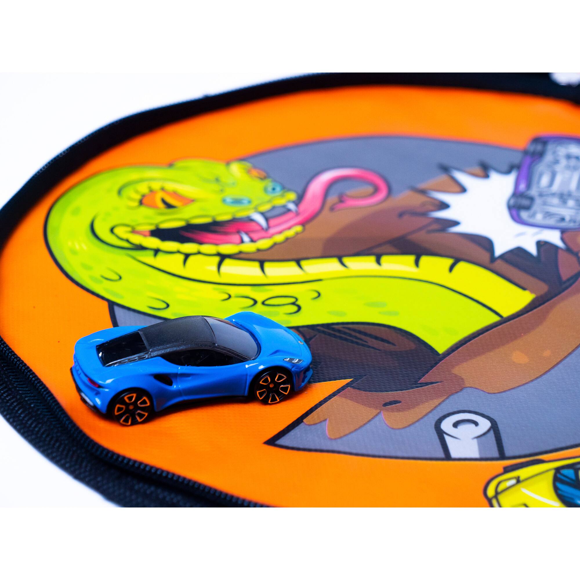 Tara Toy ZipBin Hot Wheels Wheelie Track Pack &#x26; Racetrack Mat