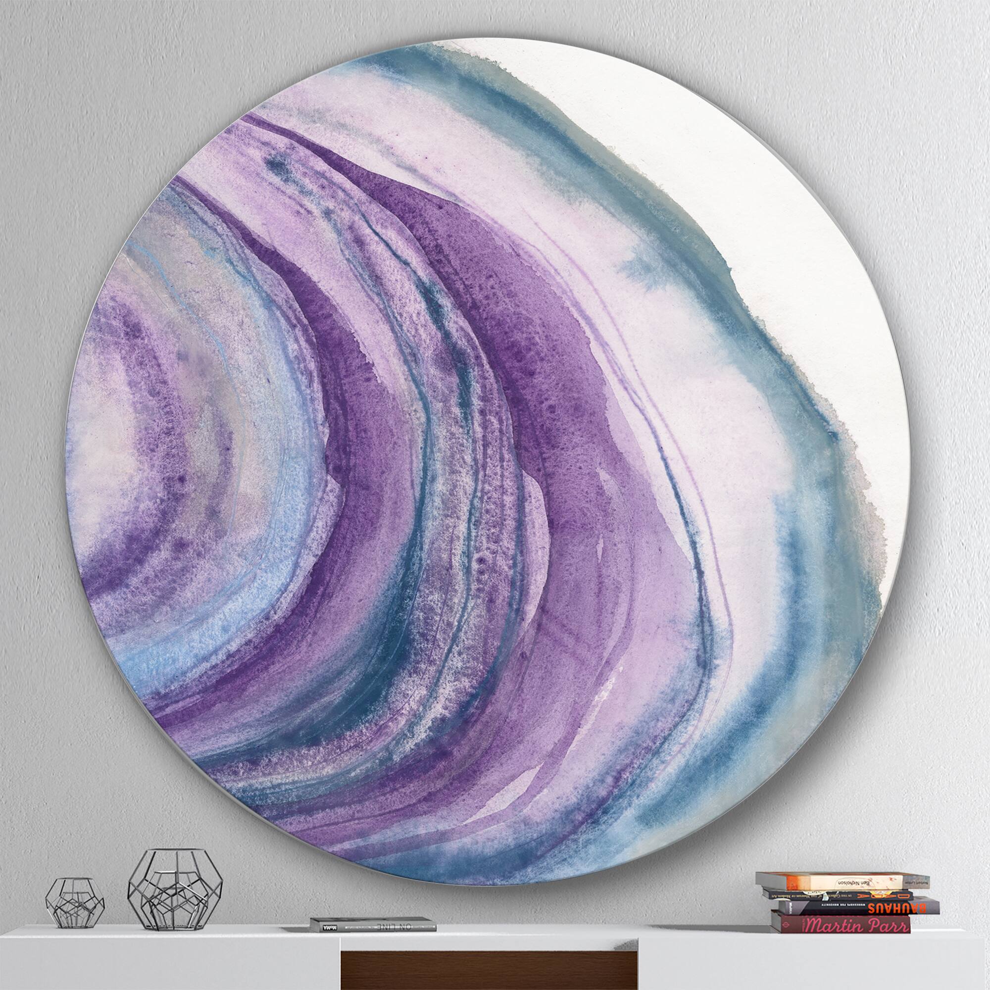 Designart - Watercolor Geode I - Geometric Metal Circle Wall Art
