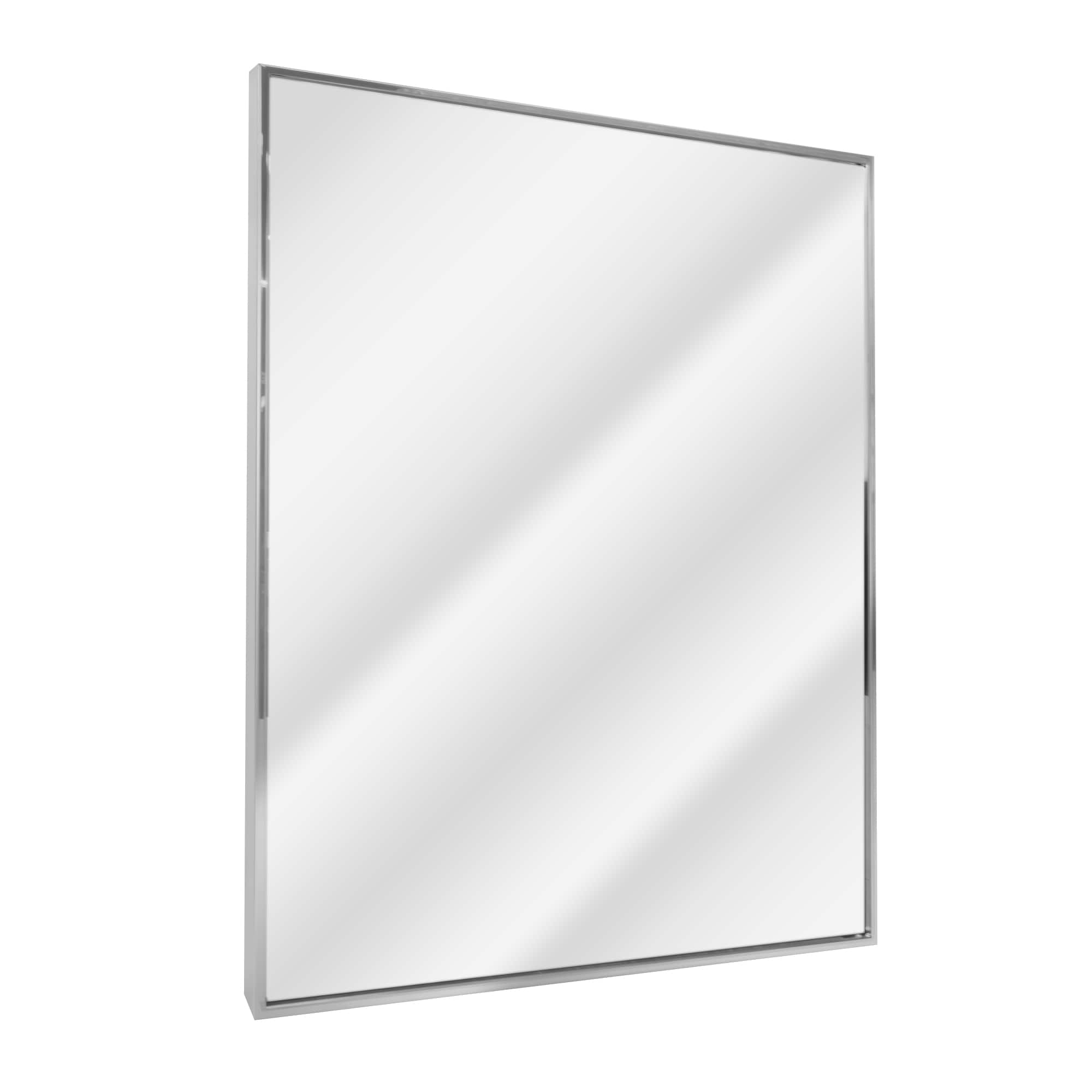 Head West&#xAE; Glossy Chrome Float Rectangular Wall Mirror