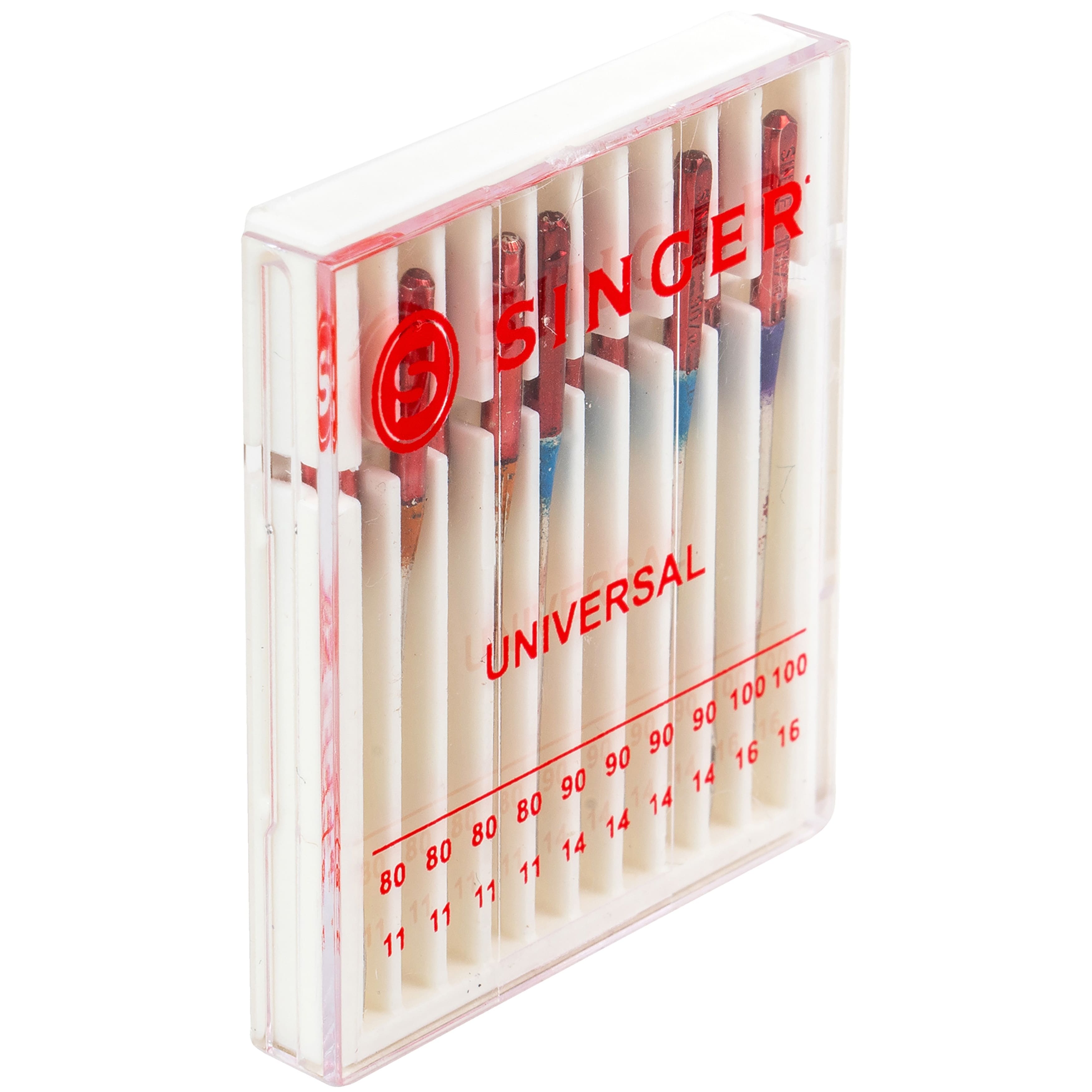 Singer Regular Point Machine Needles, Assorted Sizes - 10 pack