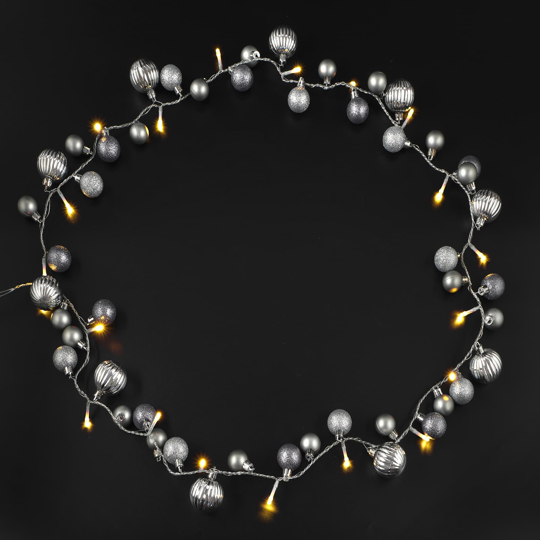 6ft. Silver &#x26; Gray Ornaments LED Garland String Lights by Ashland&#xAE;