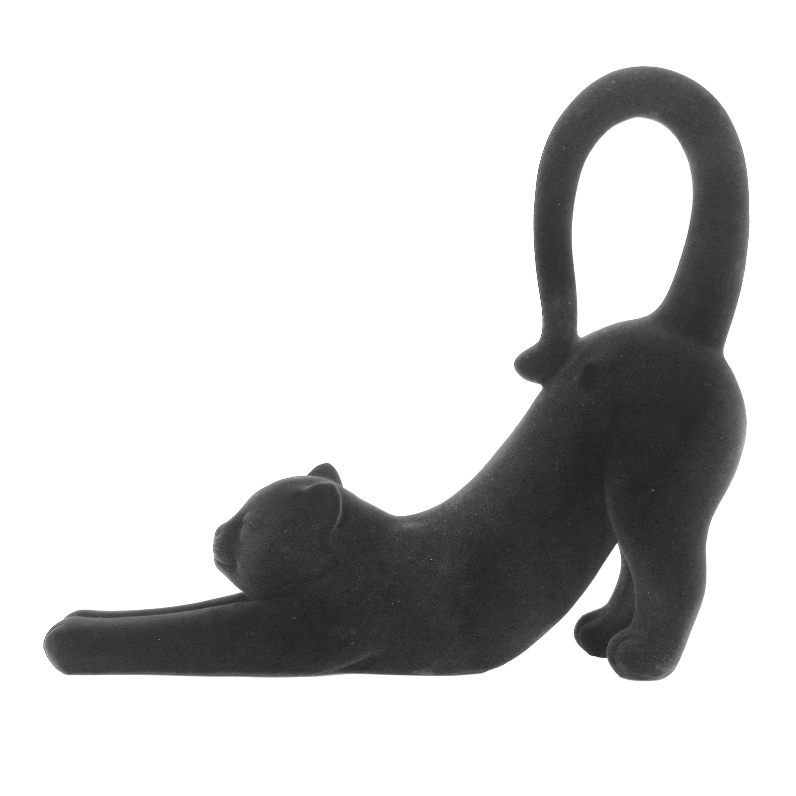 12&#x22; Flocked Stretching Halloween Tabletop Cat by Ashland&#xAE;