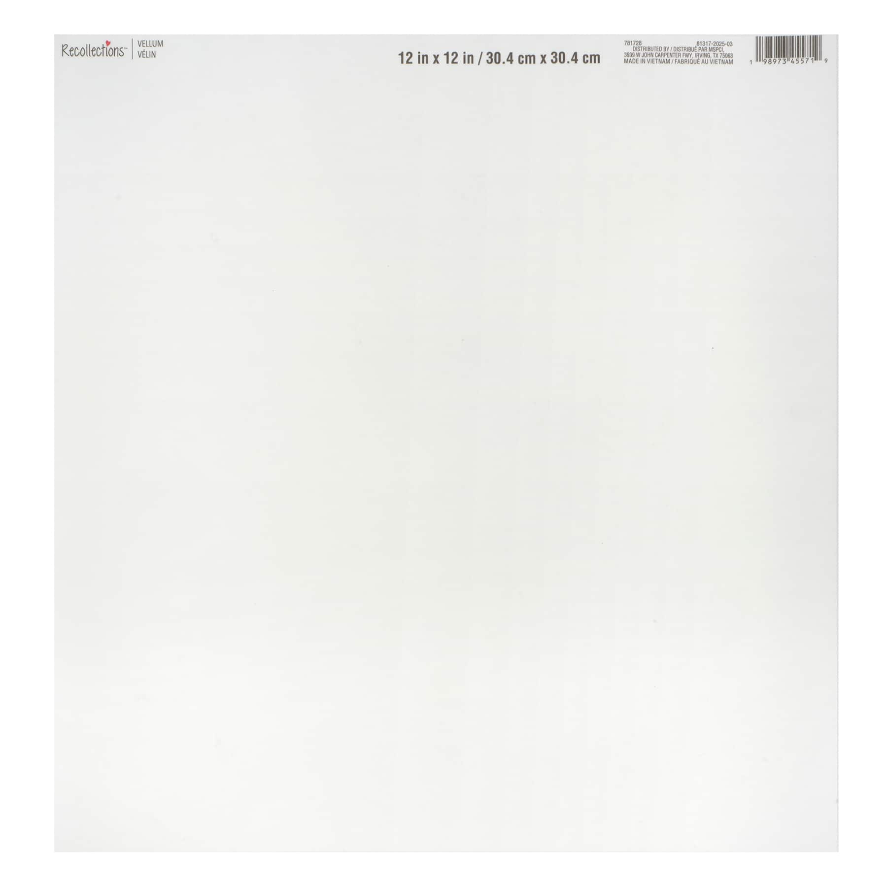 12" x 12" White Vellum Paper by Recollections™
