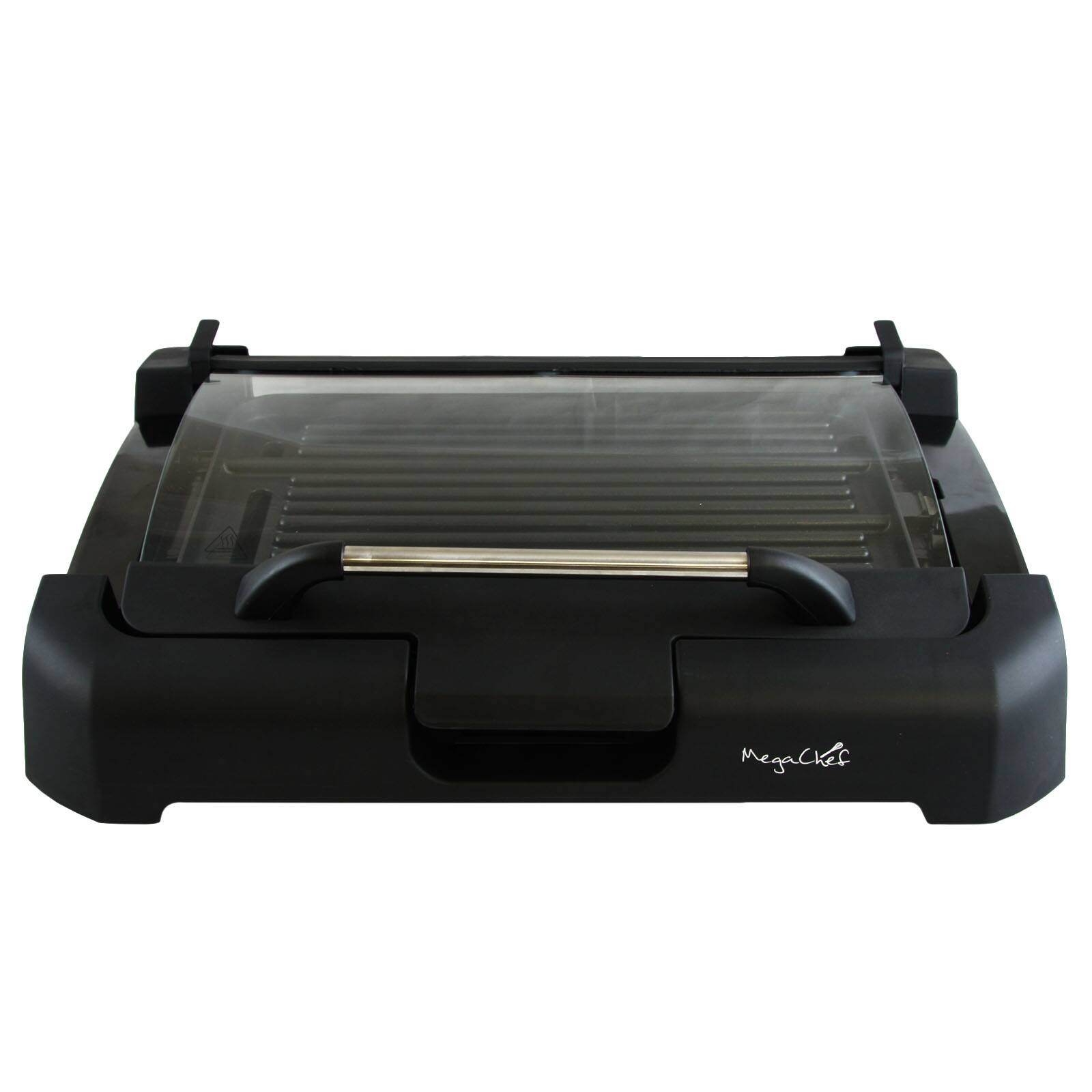 Megachef Reversible Indoor Grill & Griddle With Removable Glass Lid