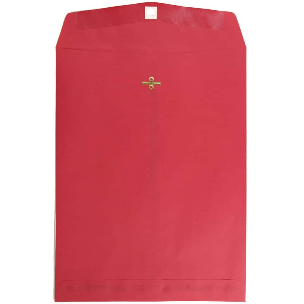 JAM Paper 10&#x22; x 13&#x22; Brite Hue Christmas Red Open End Clasp Closure Catalog Colored Envelopes