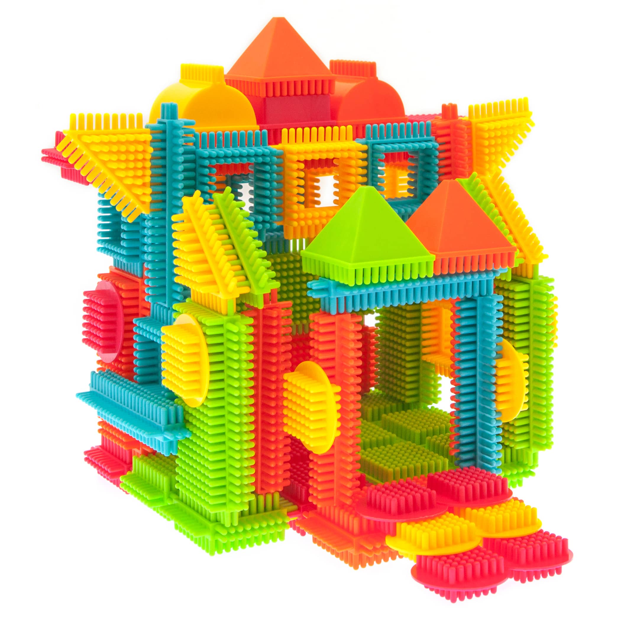 PicassoTiles&#xAE; 120 Piece Bristle Lock Tiles Building Blocks