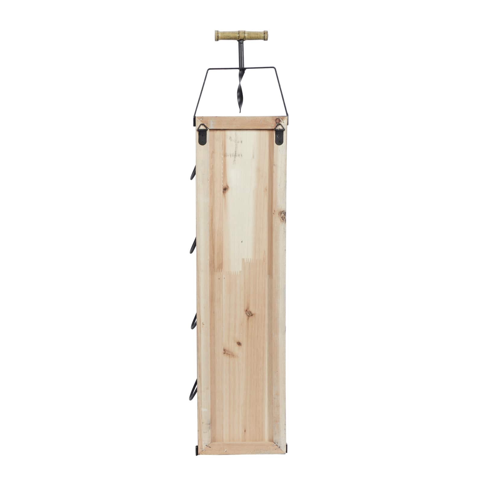 32&#x22; Brown Wood Industrial Wine Rack