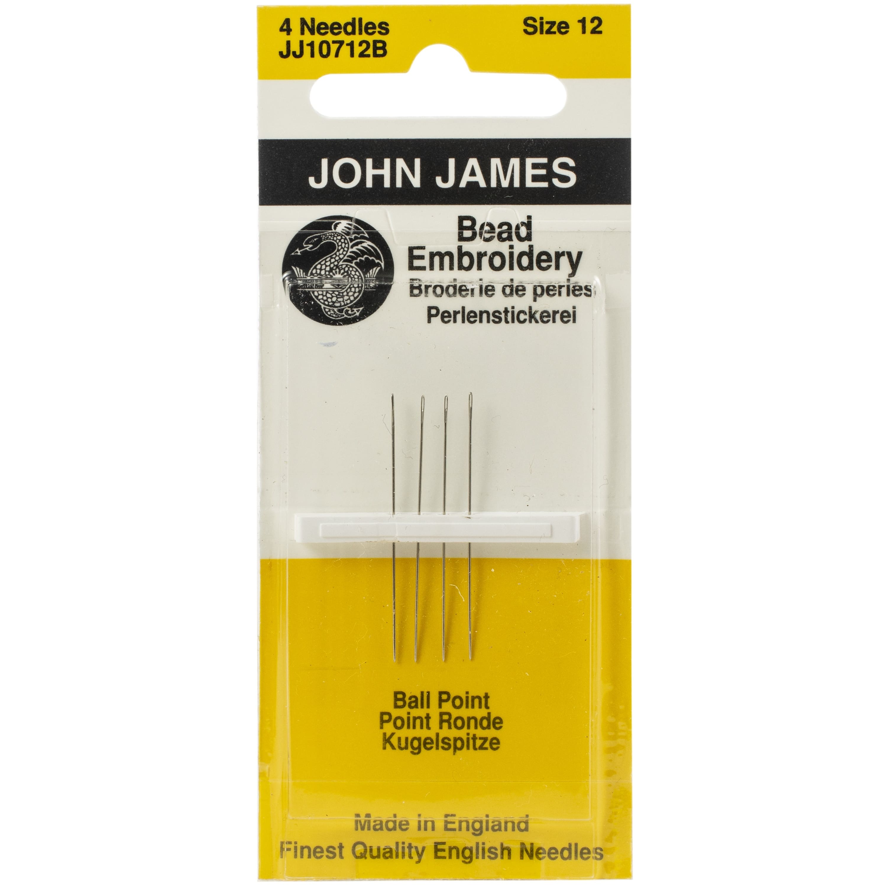 Colonial Needle John James Bead Embroidery Hand Needles, Size 12