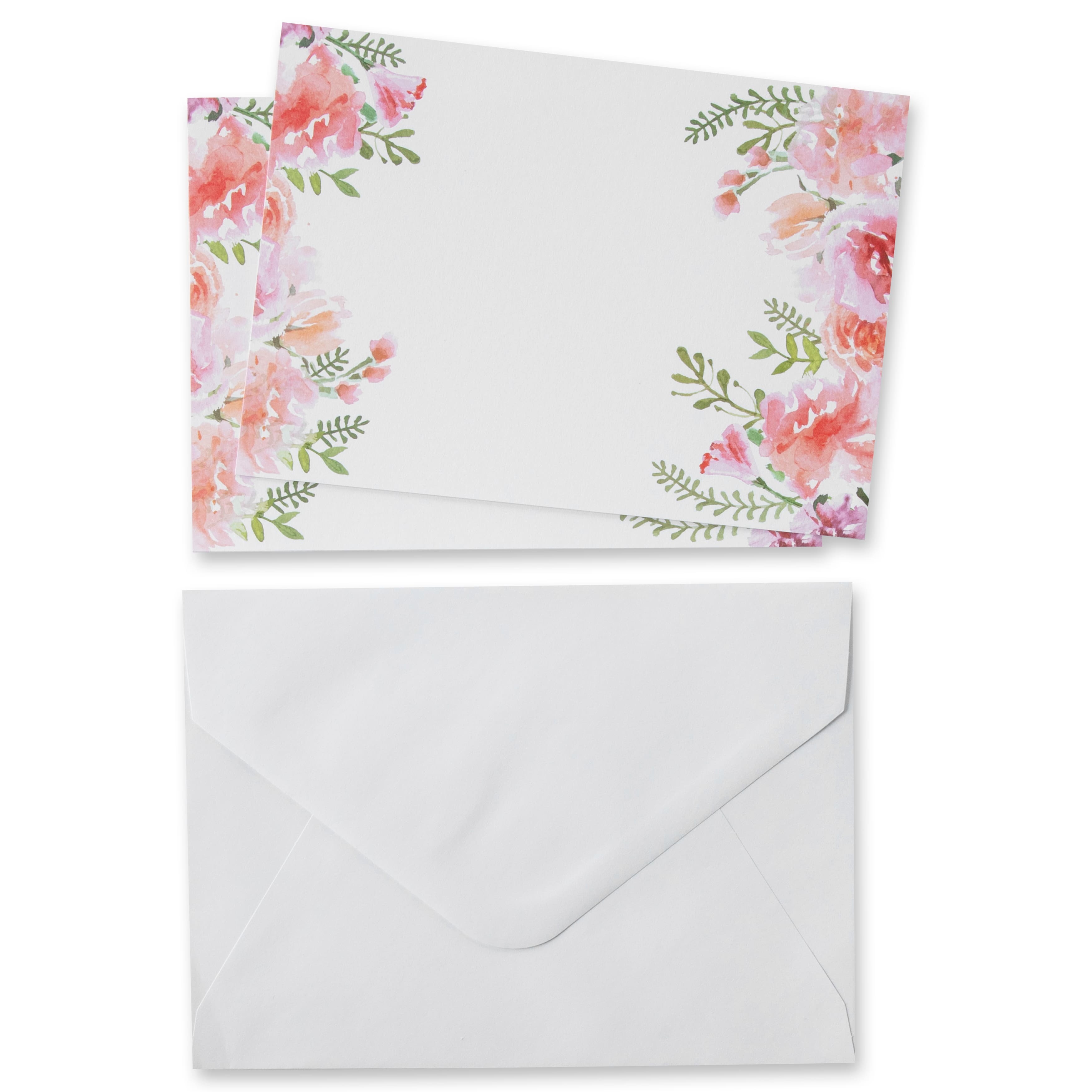 12 Packs: 40 ct. (480 total) Floral Flat Cards &#x26; Envelopes by Recollections&#x2122;, 5&#x22; x 7&#x22;