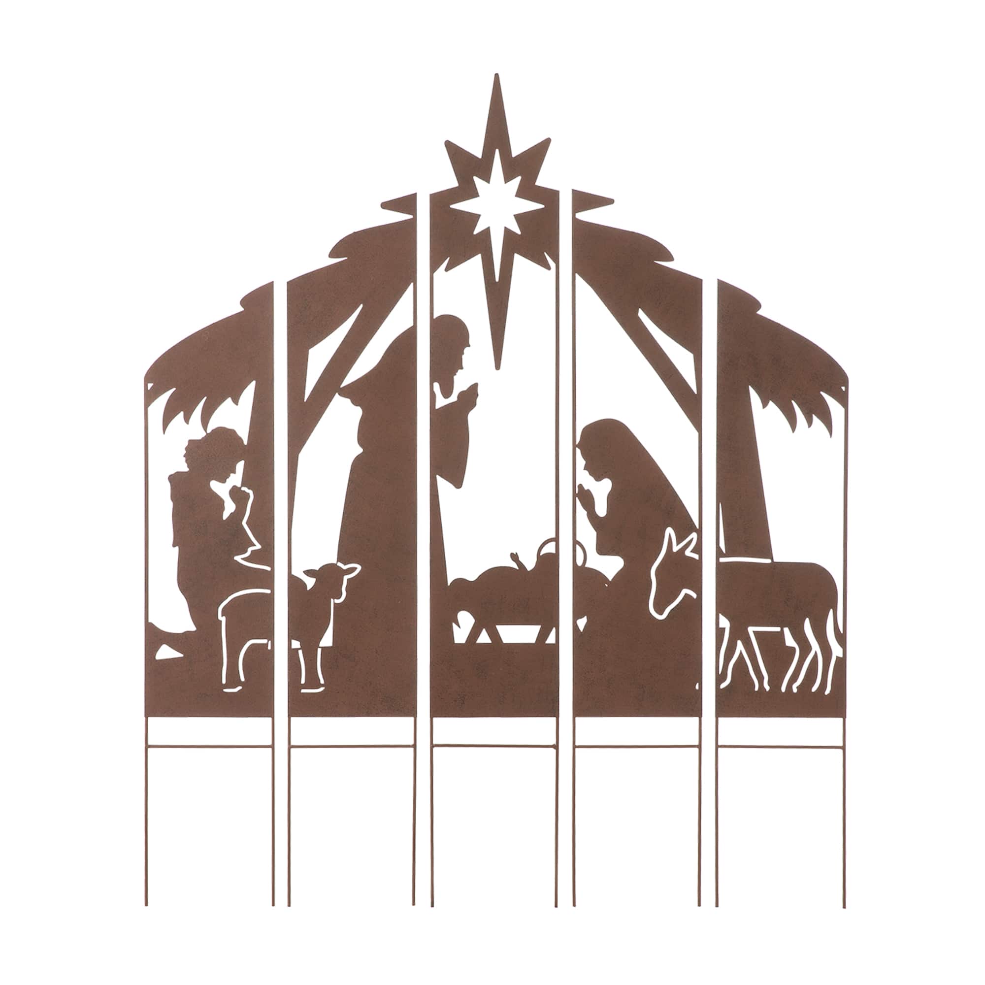 Glitzhome&#xAE; 41.5&#x27;&#x27; Metal Nativity Combo Yardstake