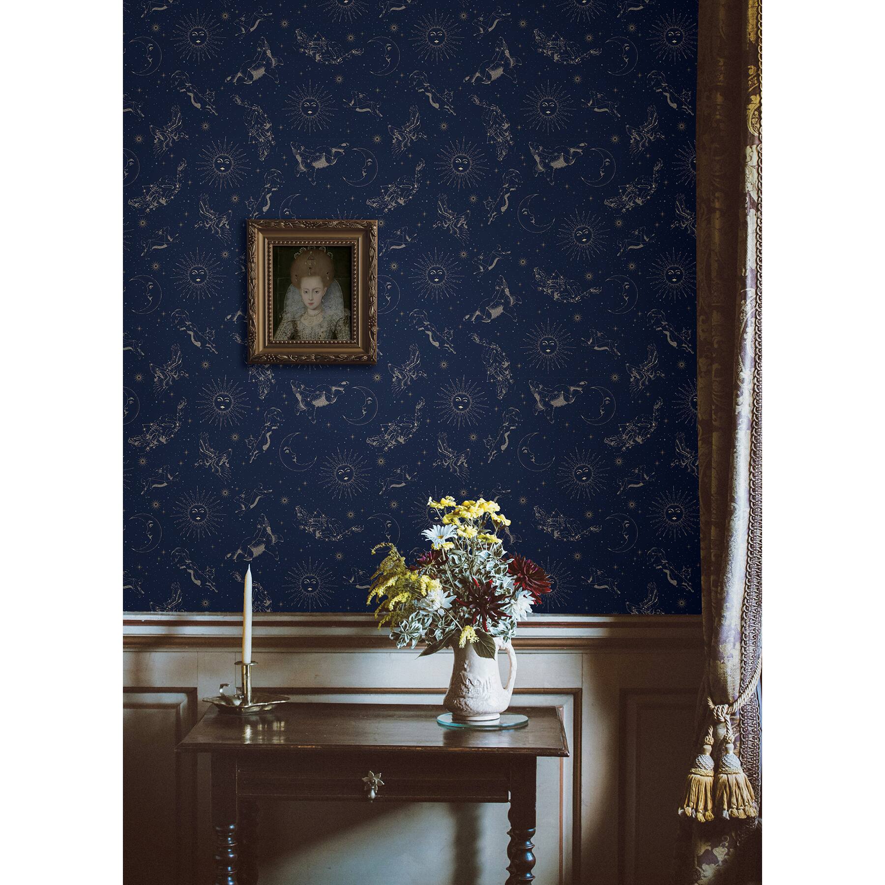 RoomMates Zodiac Dreams Navy Peel & Stick Wallpaper