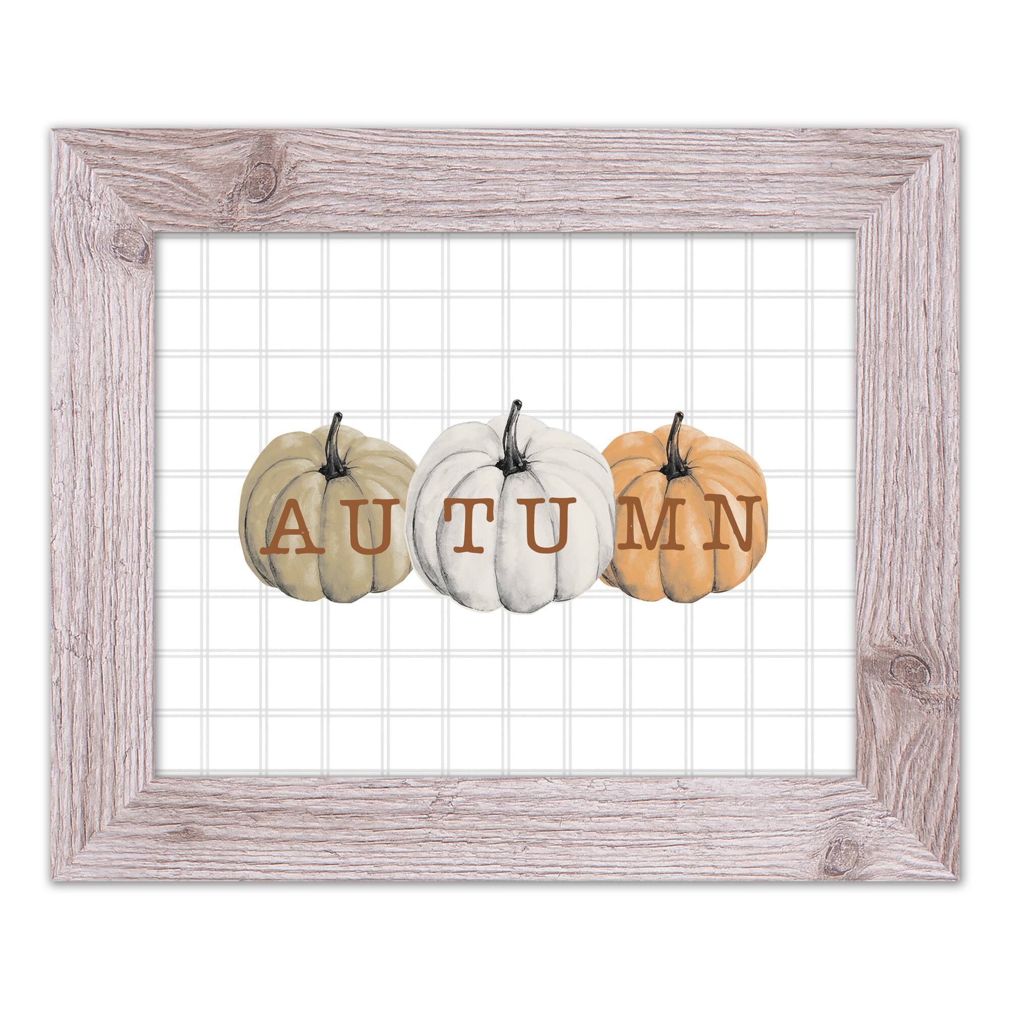 Autumn Pumpkins Western White Framed Print