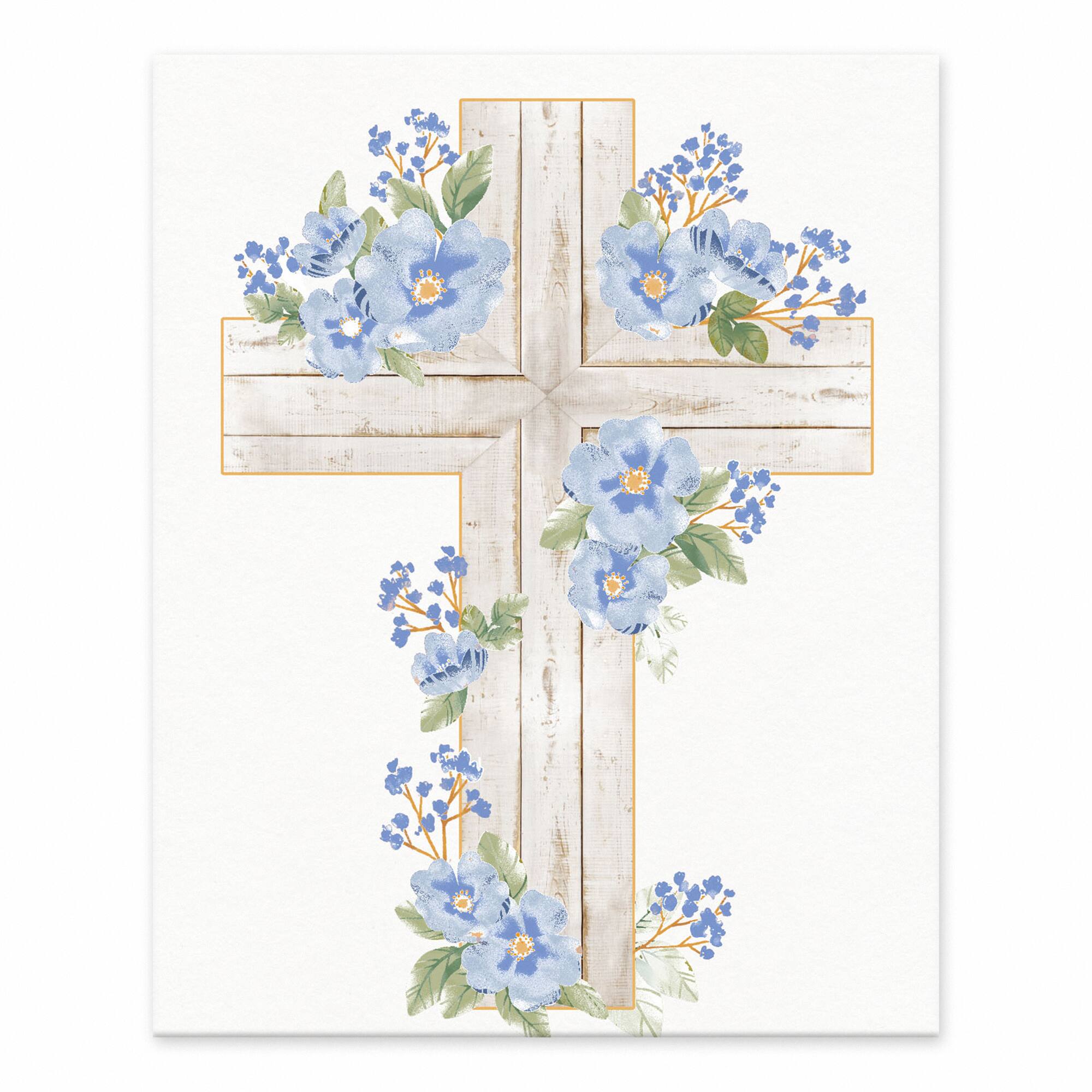 Reformed Rose Easter Cross 8" x 10" Tabletop Canvas