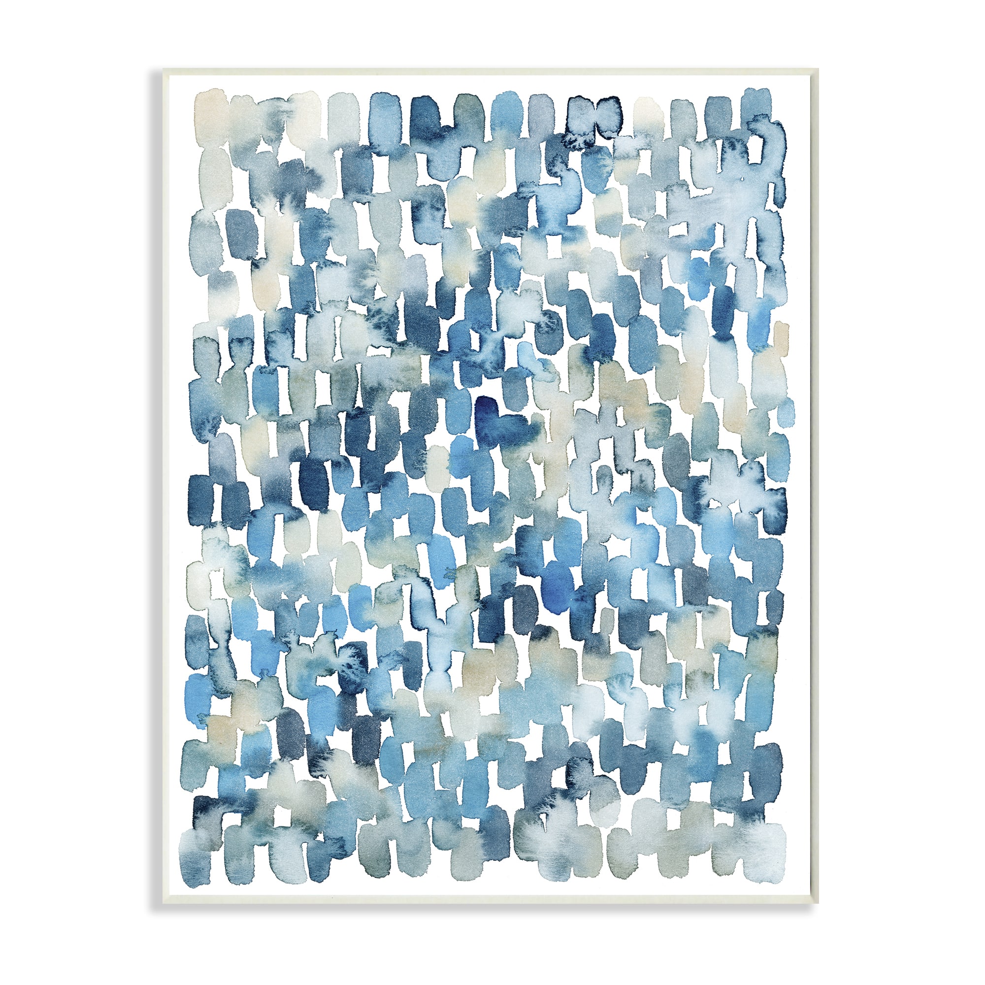 Stupell Industries Coastal Tile Abstract Soft Blue Beige Shapes Wall Plaque
