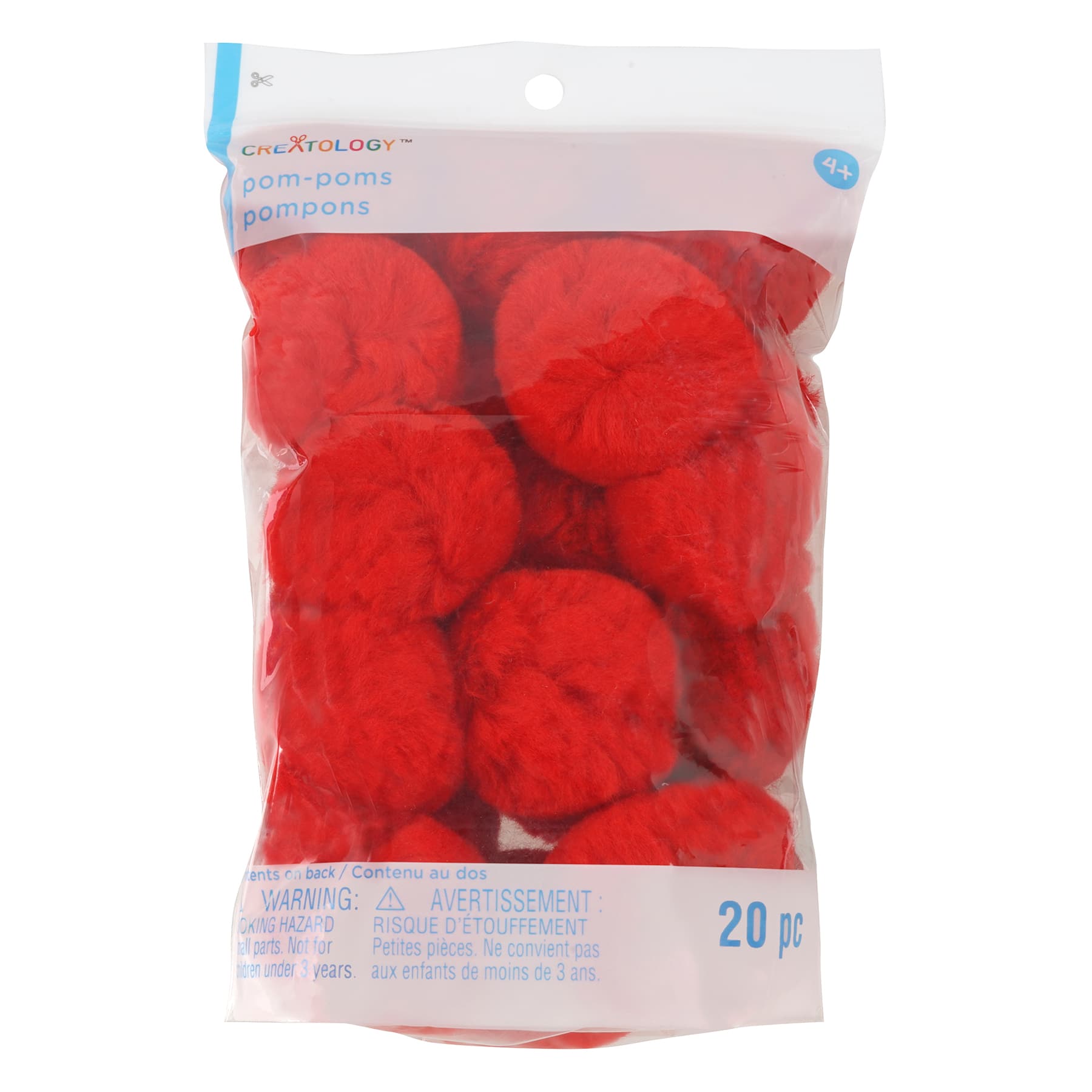 Big Red Pom Poms | 2 Inch Red Pom Poms - 8 Pieces/Pkg. (nmpom262010)