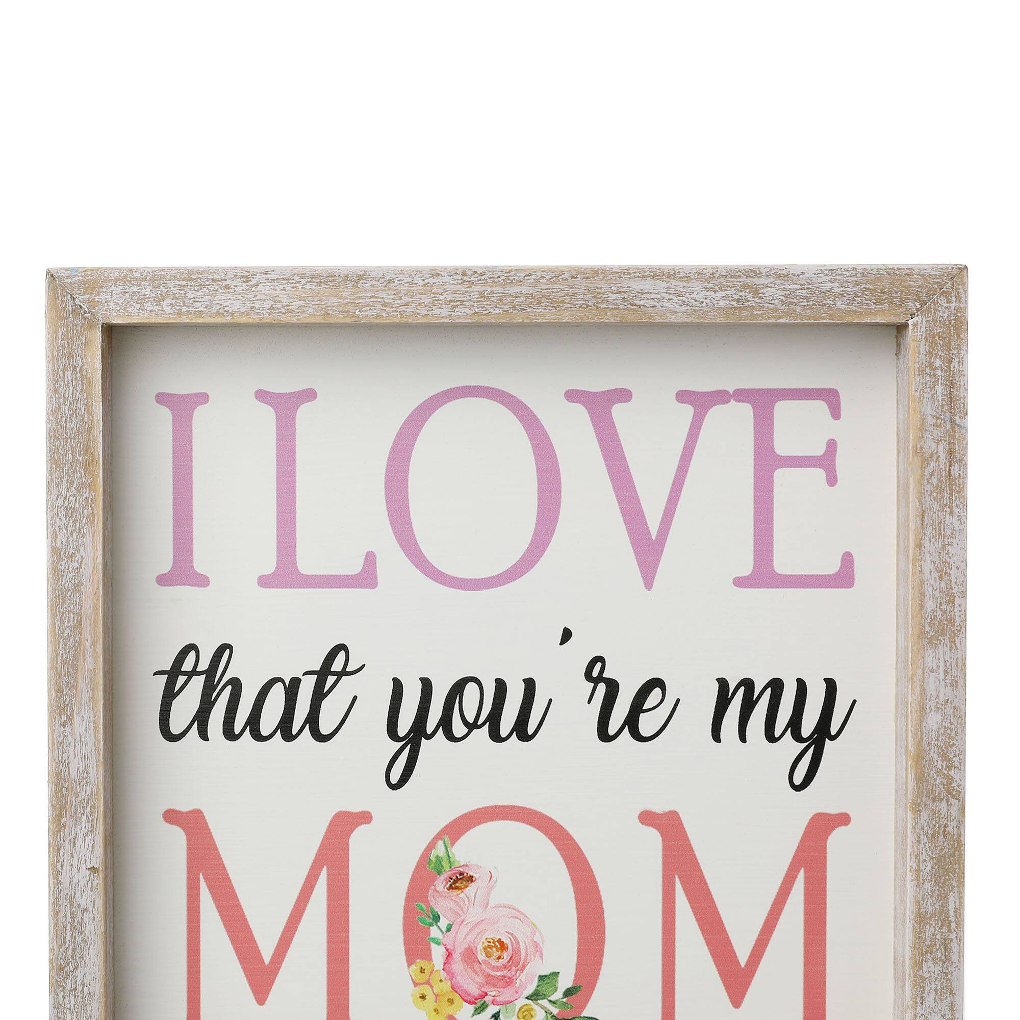Glitzhome&#xAE; 11.5&#x22; Wood Mother&#x27;s Day Table D&#xE9;cor