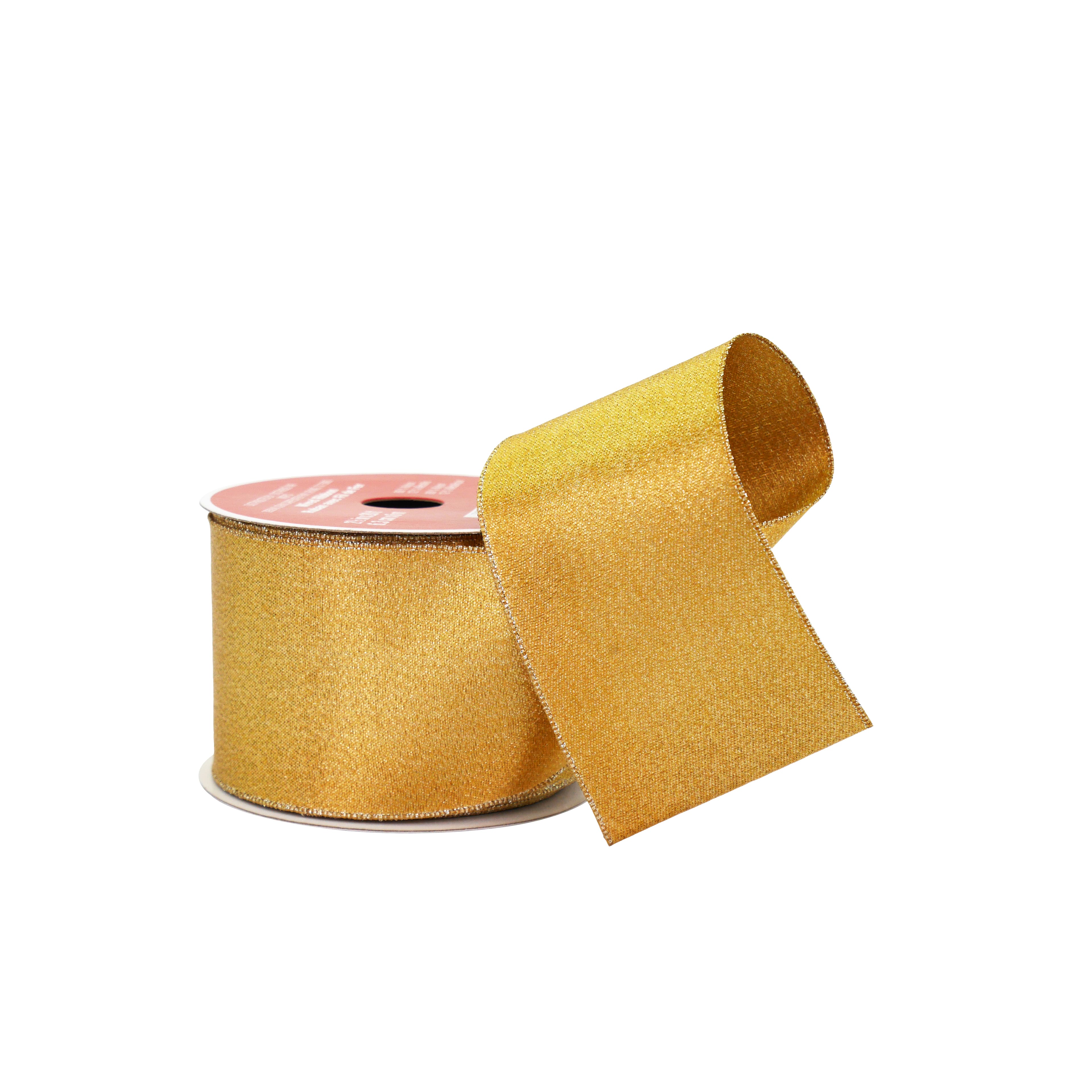 2.5&#x22; x 20ft. Gold Wired Shimmer Ribbon by Celebrate It&#xAE;