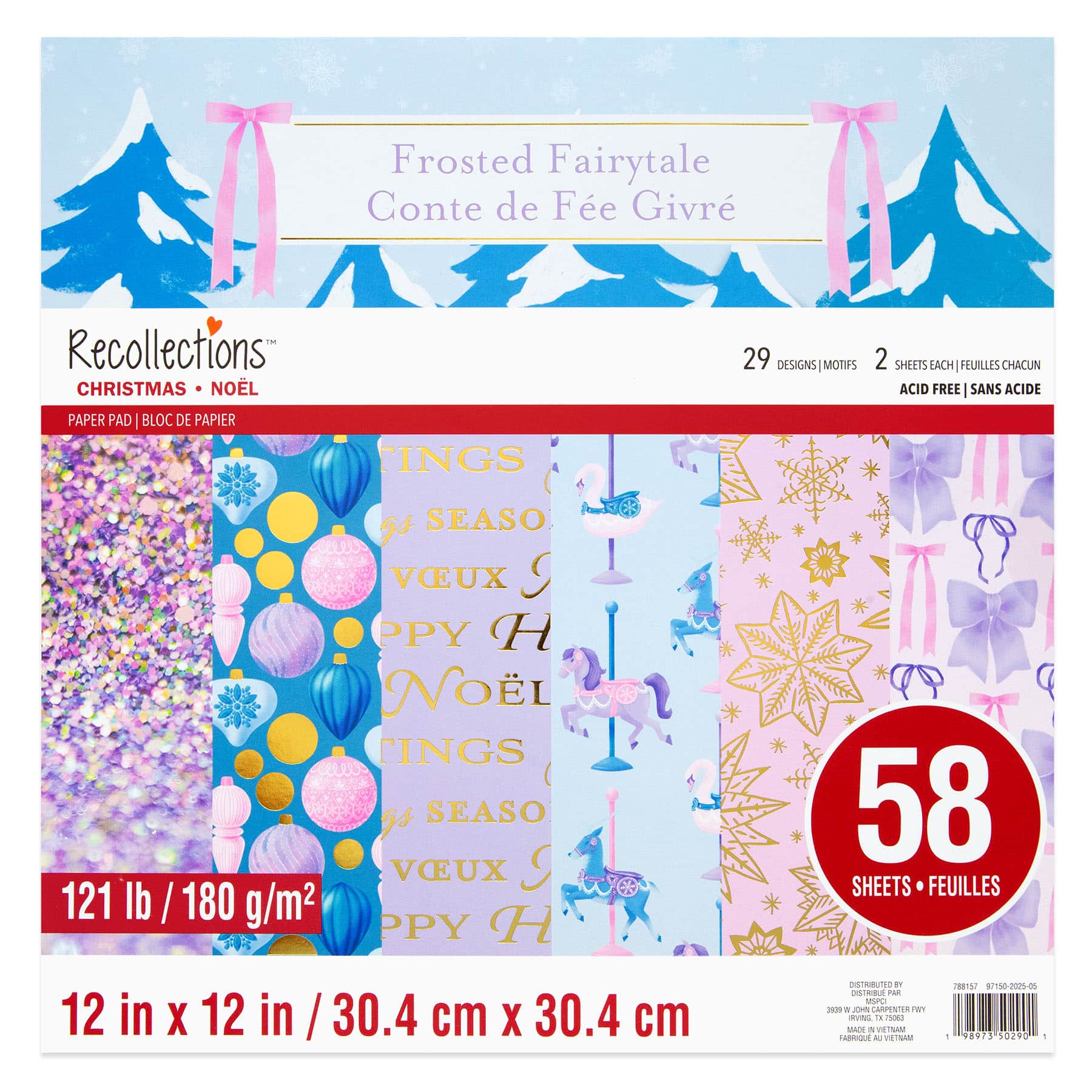 12&#x22; x 12&#x22; Frosted Fairytale Paper Pad, 58 Sheets by Recollections&#x2122;