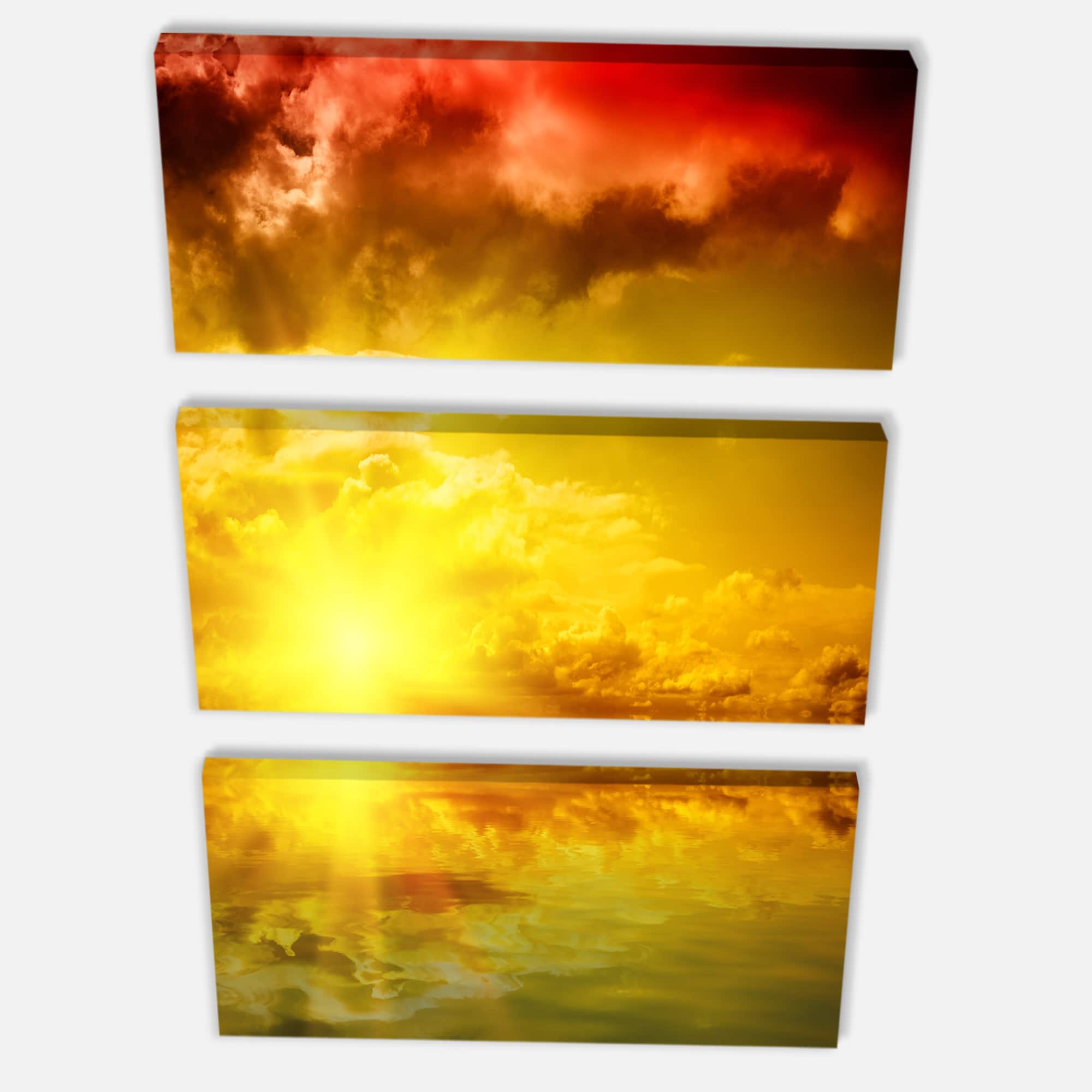 Designart - Red Dramatic Sky with Yellow Sun