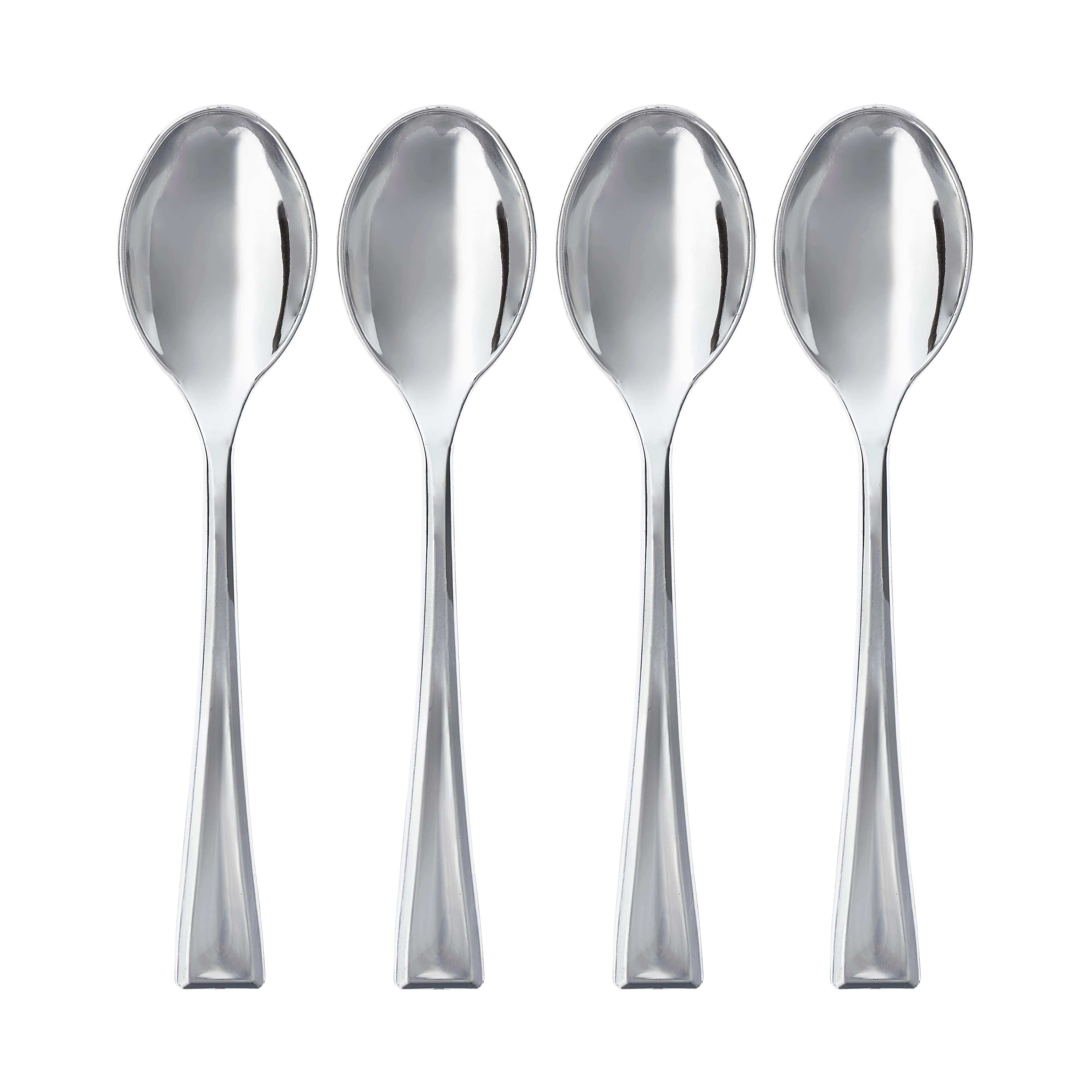 Silver Plastic Mini Spoons by Celebrate It™, 24ct.