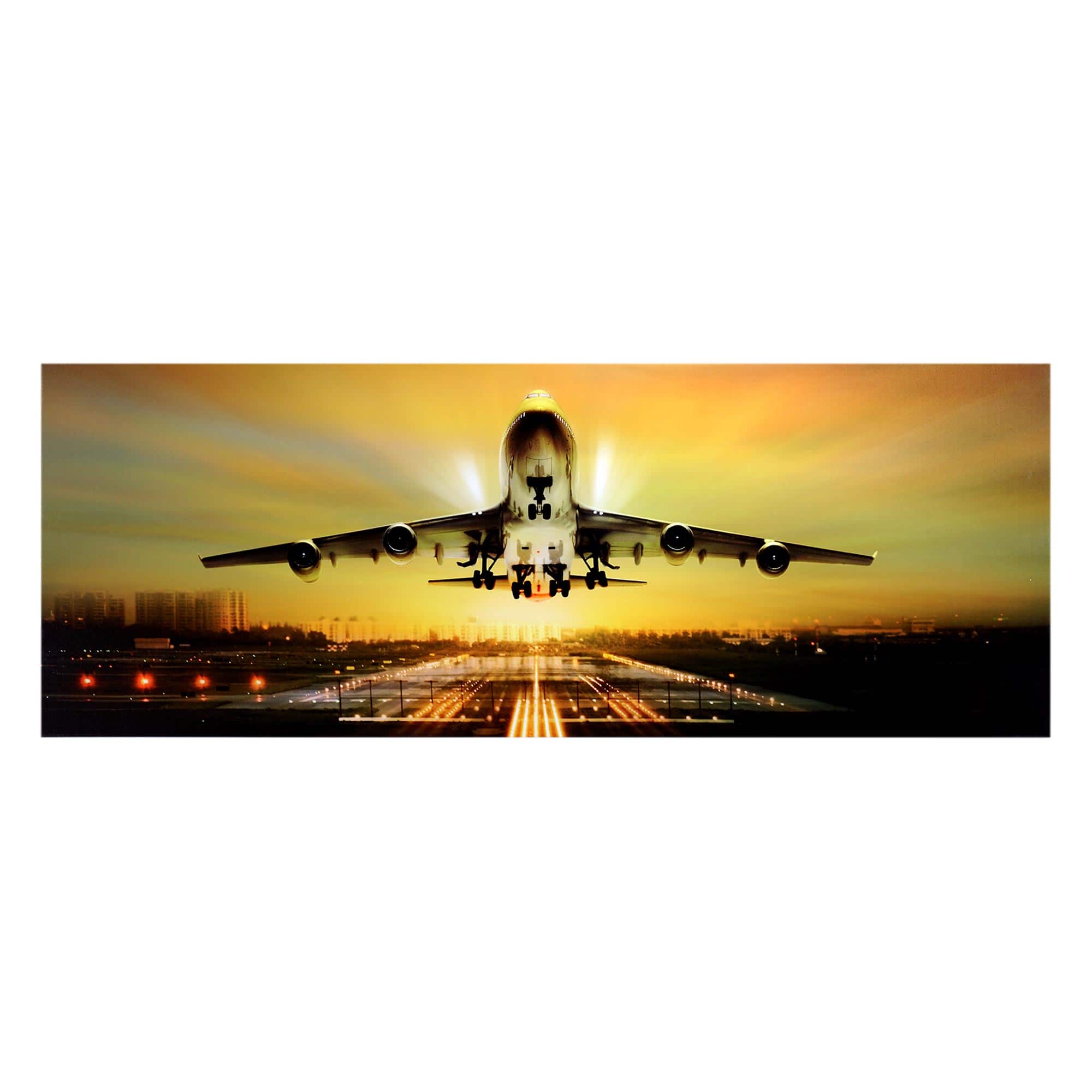48" Airplane Take Off Glossy Lacquer Wall Art