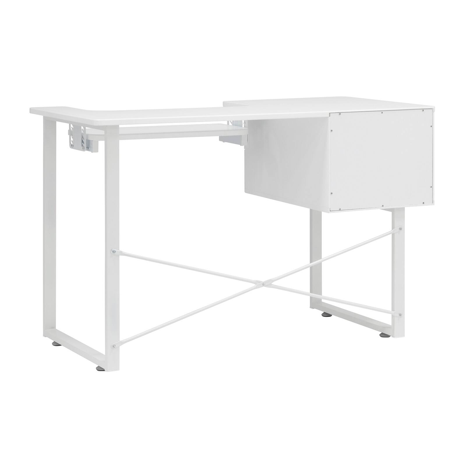 Sew Ready Pro Line Wood Sewing Table with Storage in White