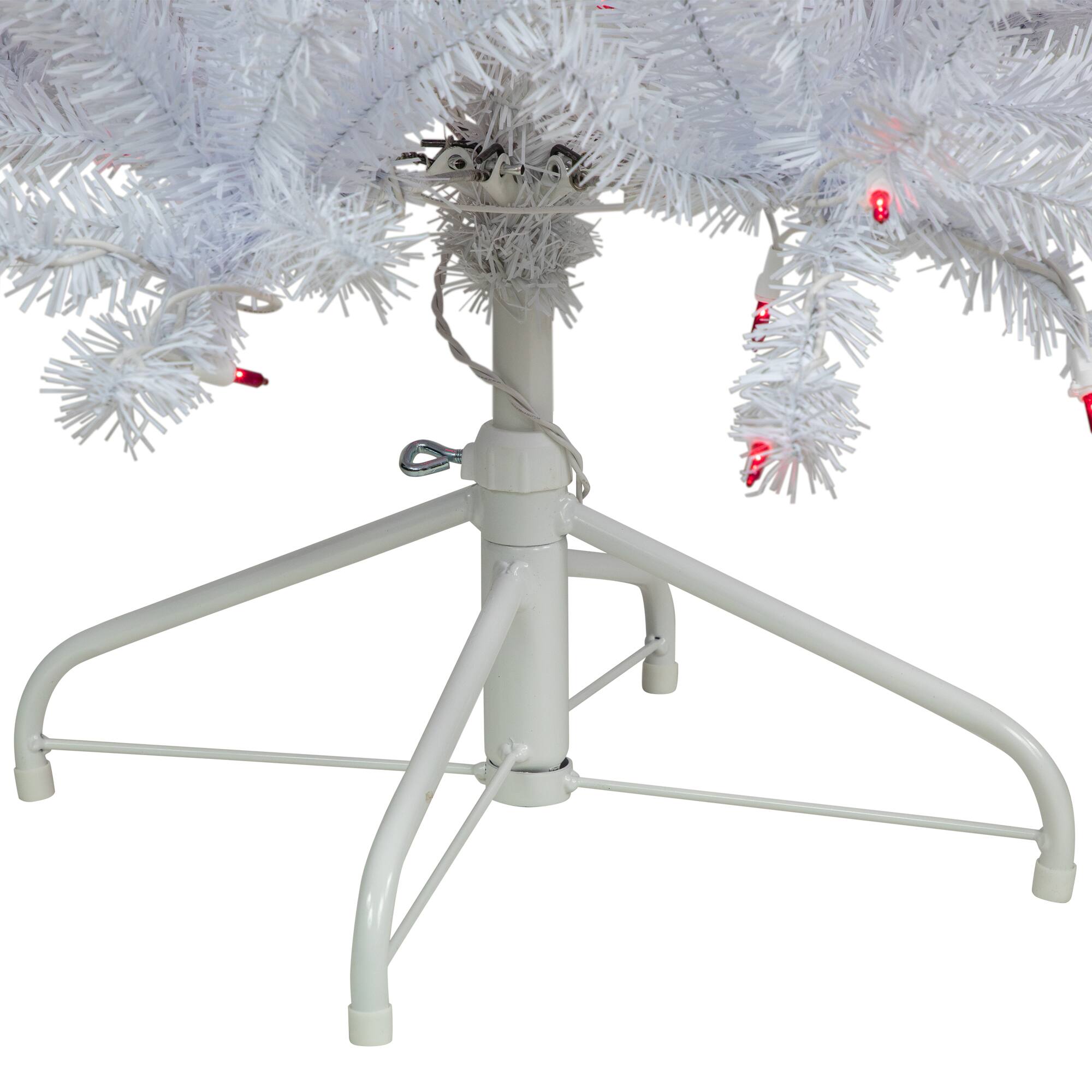 6.5ft. Pre-Lit Slim Geneva White Spruce Artificial Christmas Tree, Pink Lights