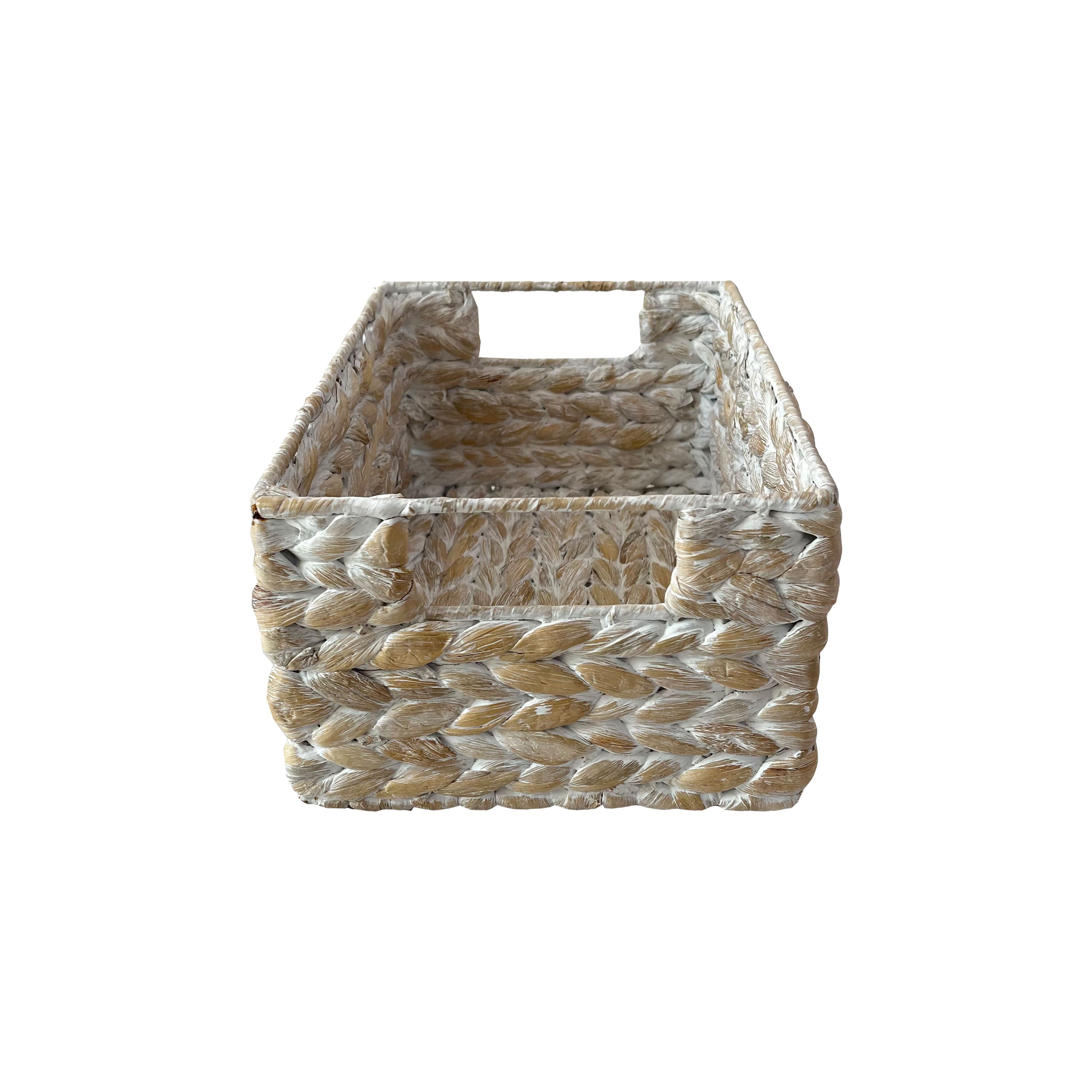 Small Whitewashed Rectangle Basket by Ashland&#xAE;