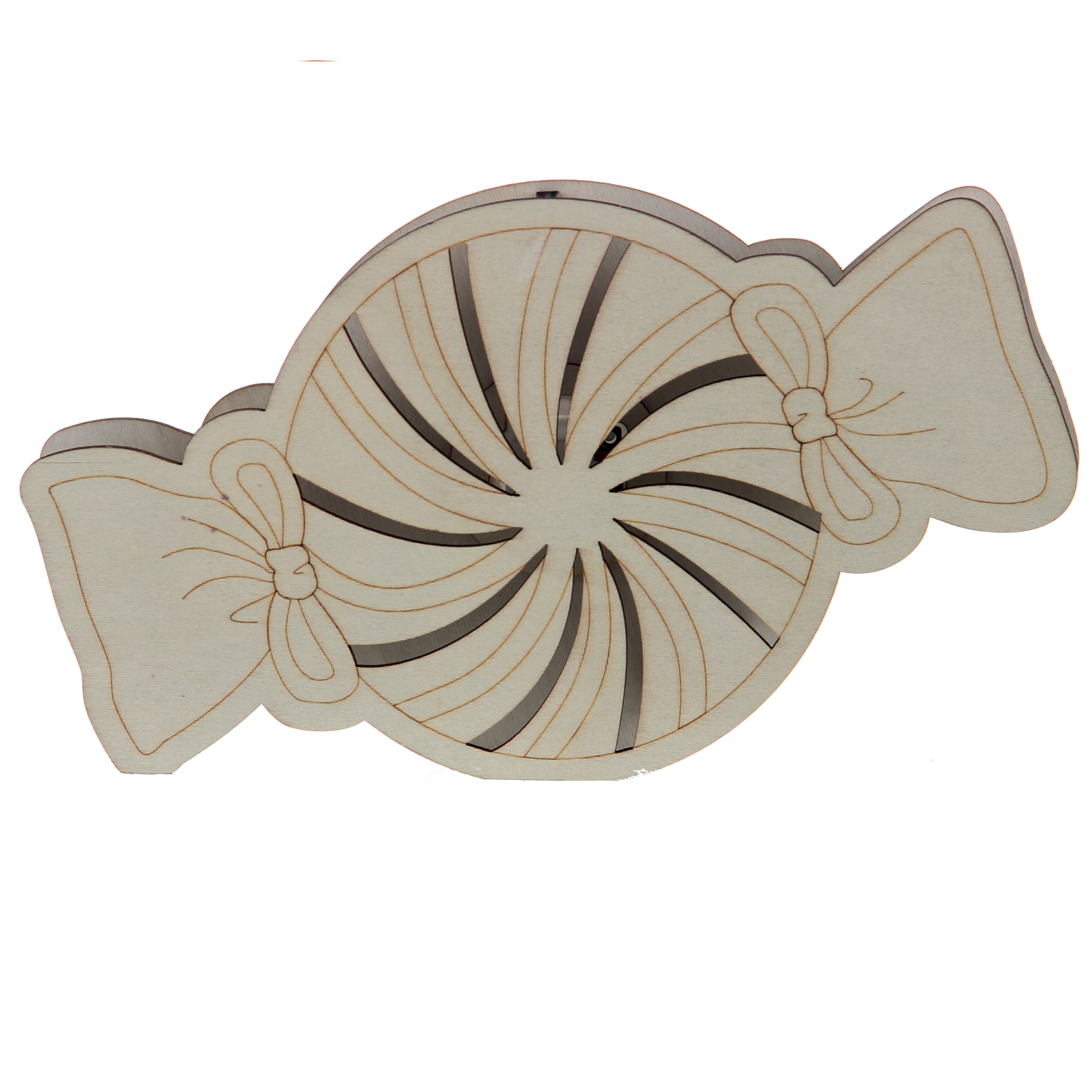 8.5&#x22; Unfinished Peppermint DIY LED Wood D&#xE9;cor by Make Market&#xAE;