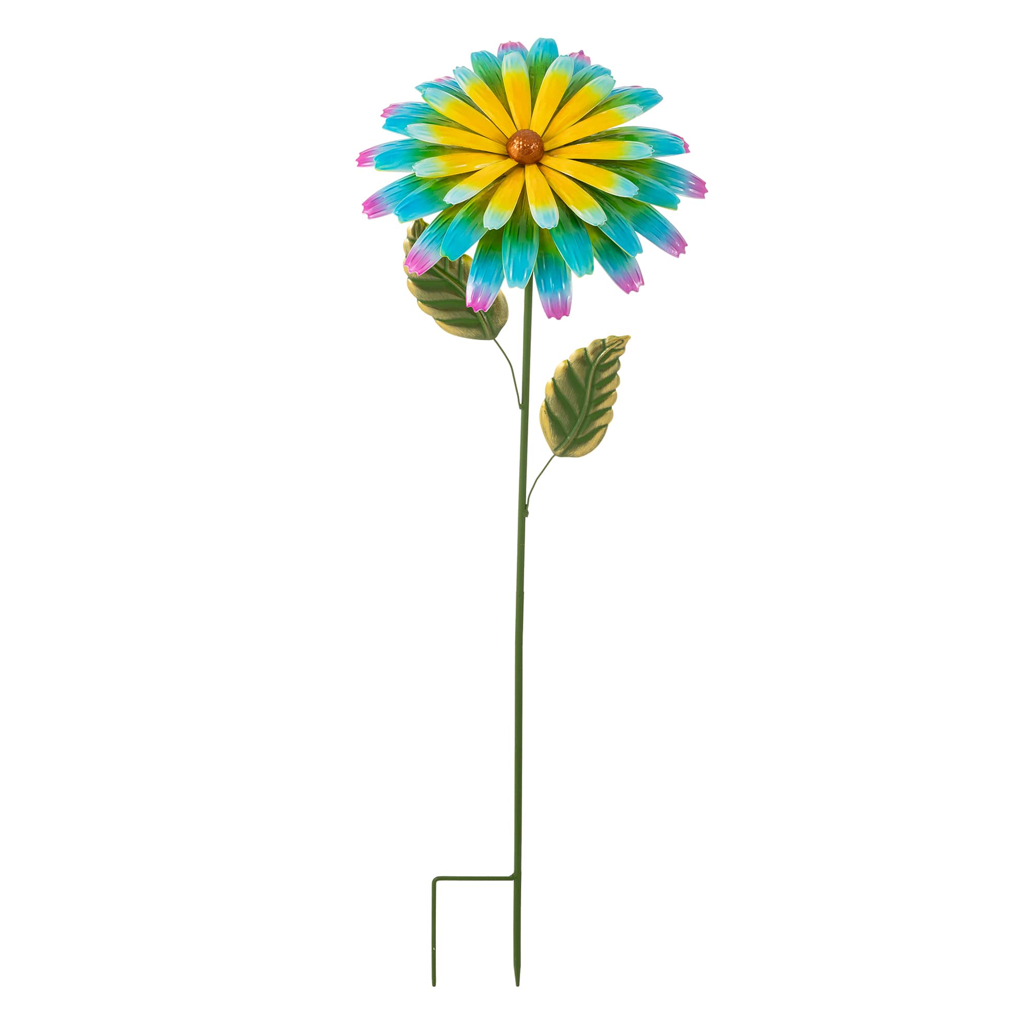 Glitzhome® 41" Multi Garden Painted Metal Flower Garden Yard Stake