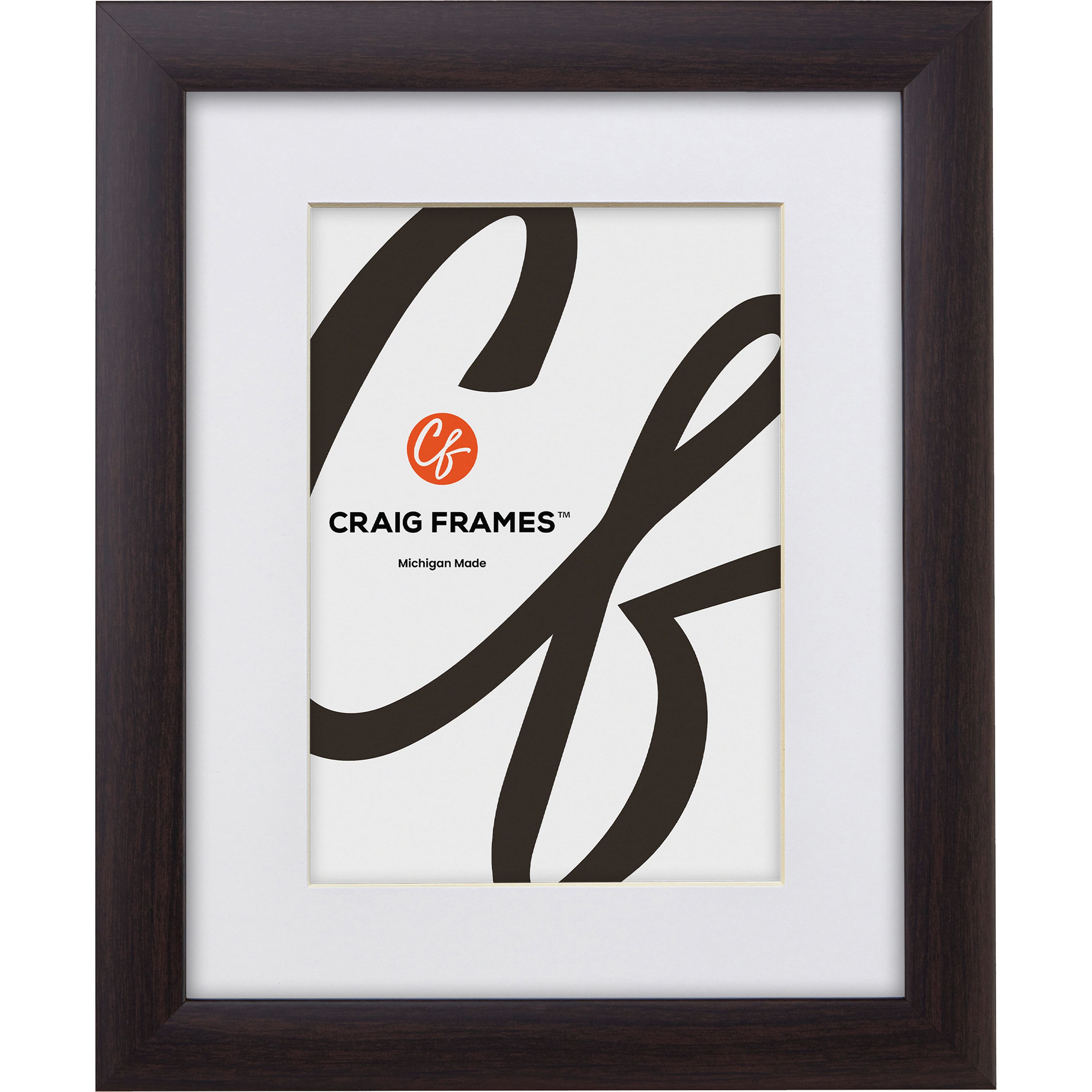 Craig Frames 4 Pack: Contemporary Brazilian Walnut Picture Frame with Mat