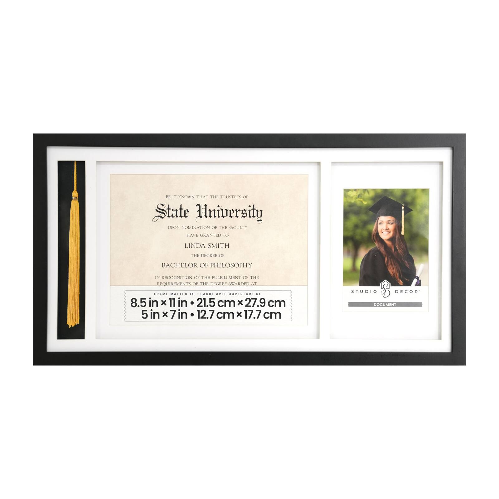 6 Pack: Black Graduation Certification & Tassel 5" x 7" Frame by Studio Décor®