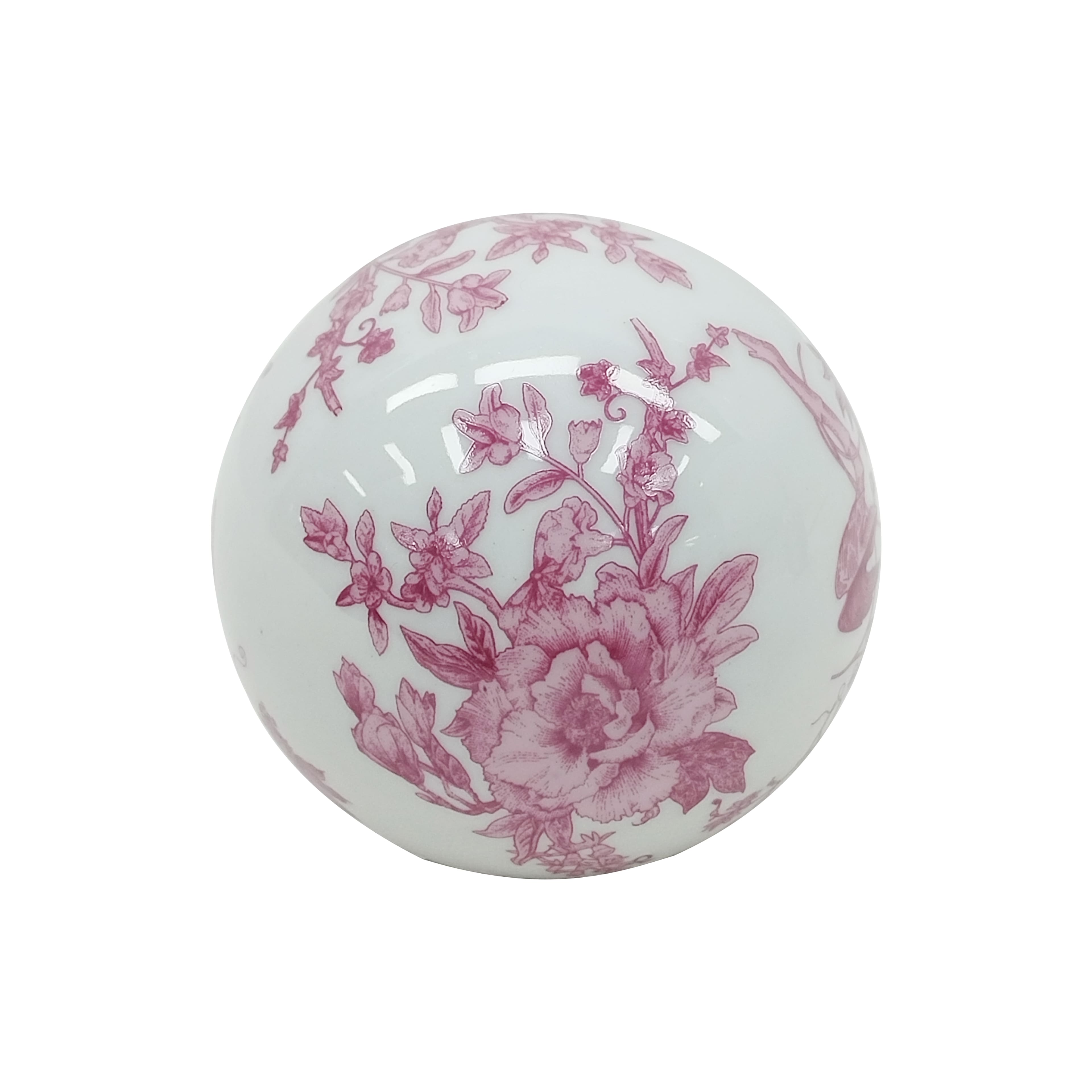 Assorted 4&#x22; Floral Porcelain Ball Tabletop D&#xE9;cor, 1pc. by Ashland&#xAE;