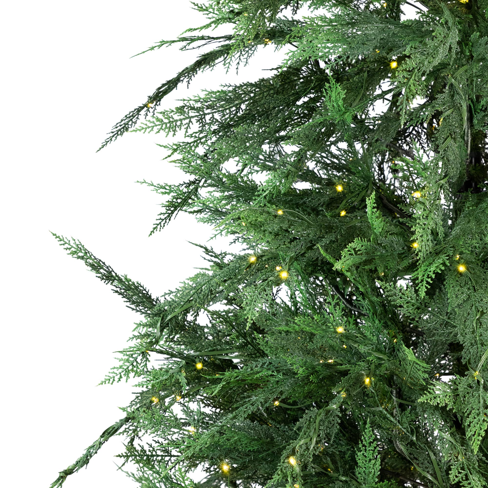 7.5ft. Pre-Lit Weeping Cedar IPT Artificial Christmas Tree, Dual Color LED Lights