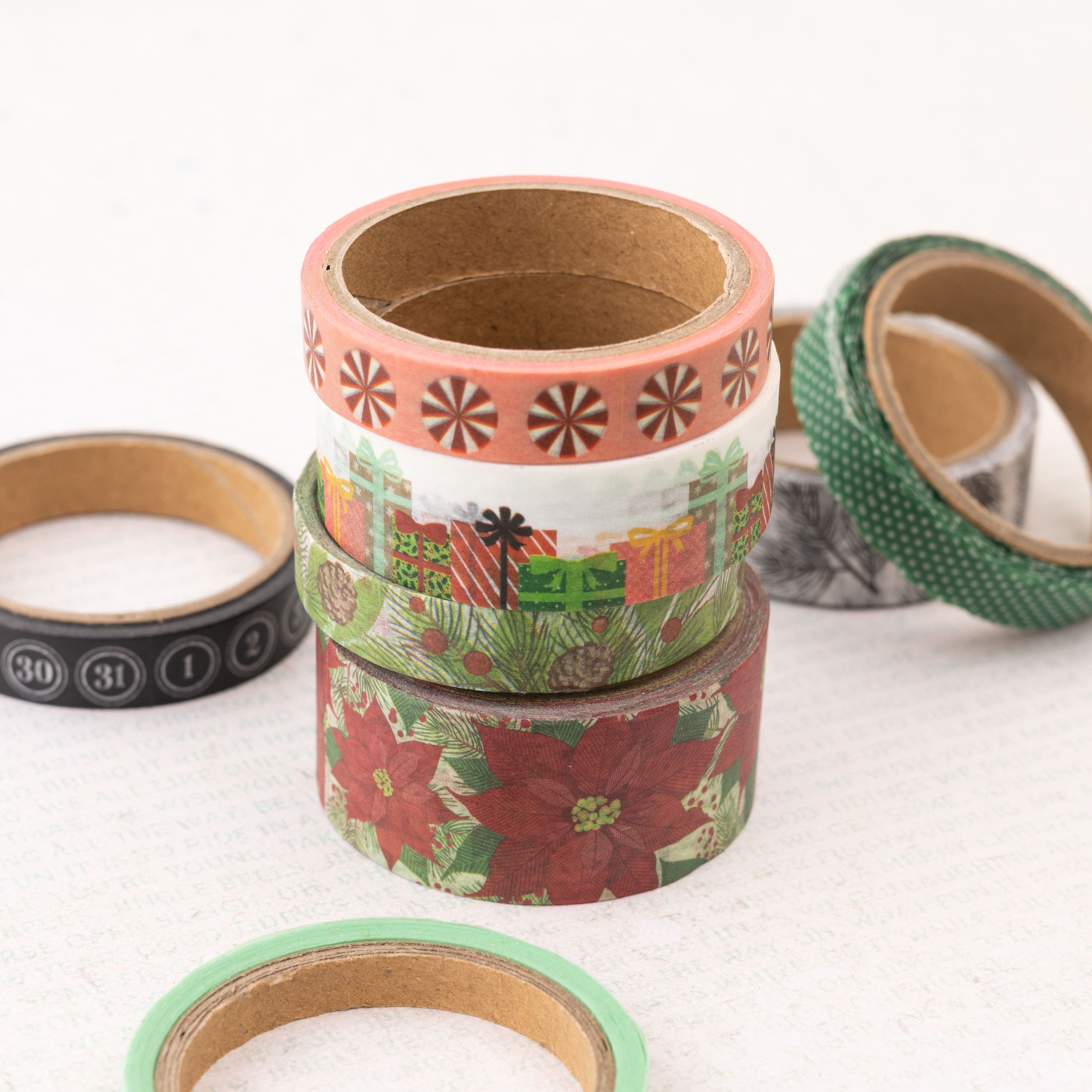 Vicki Boutin Evergreen &#x26; Holly With Gold Foil Accents Washi Tape, 8ct.