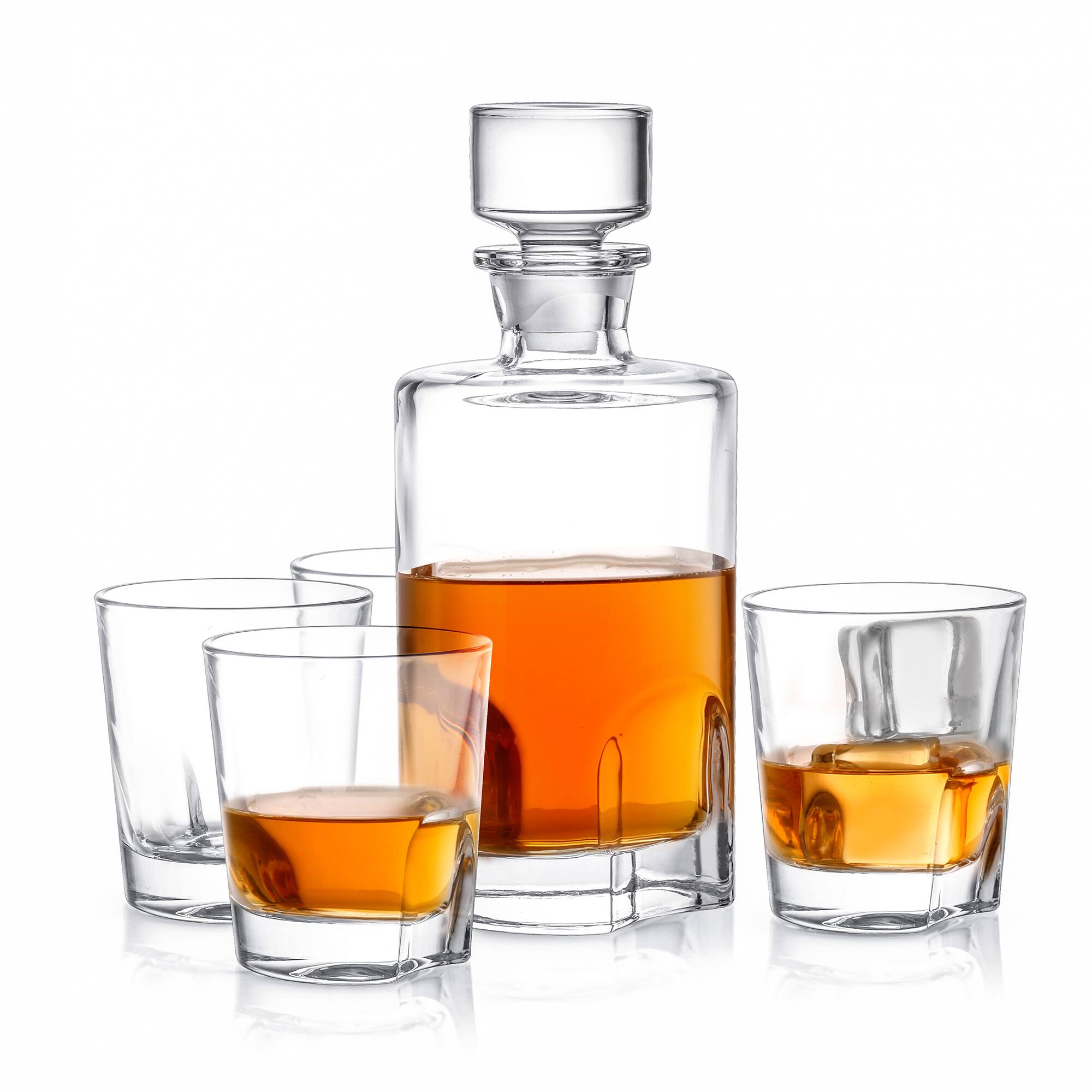 JoyJolt® Carina Whiskey 5-Piece Crystal Decanter Set