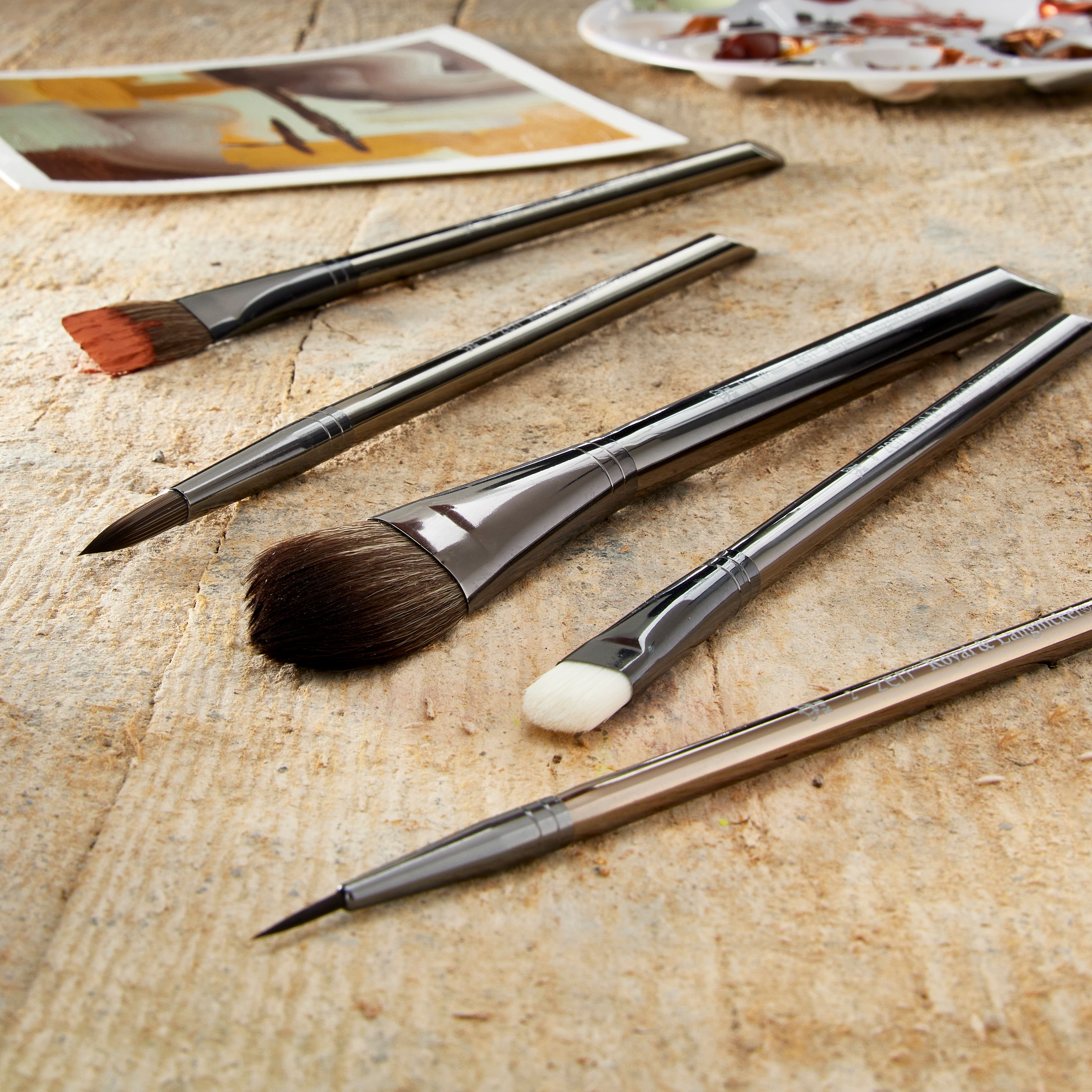 12 Packs: 5 ct. (60 total) Zen&#x2122; Series 83 Pointed Oval Watercolor Brush Set