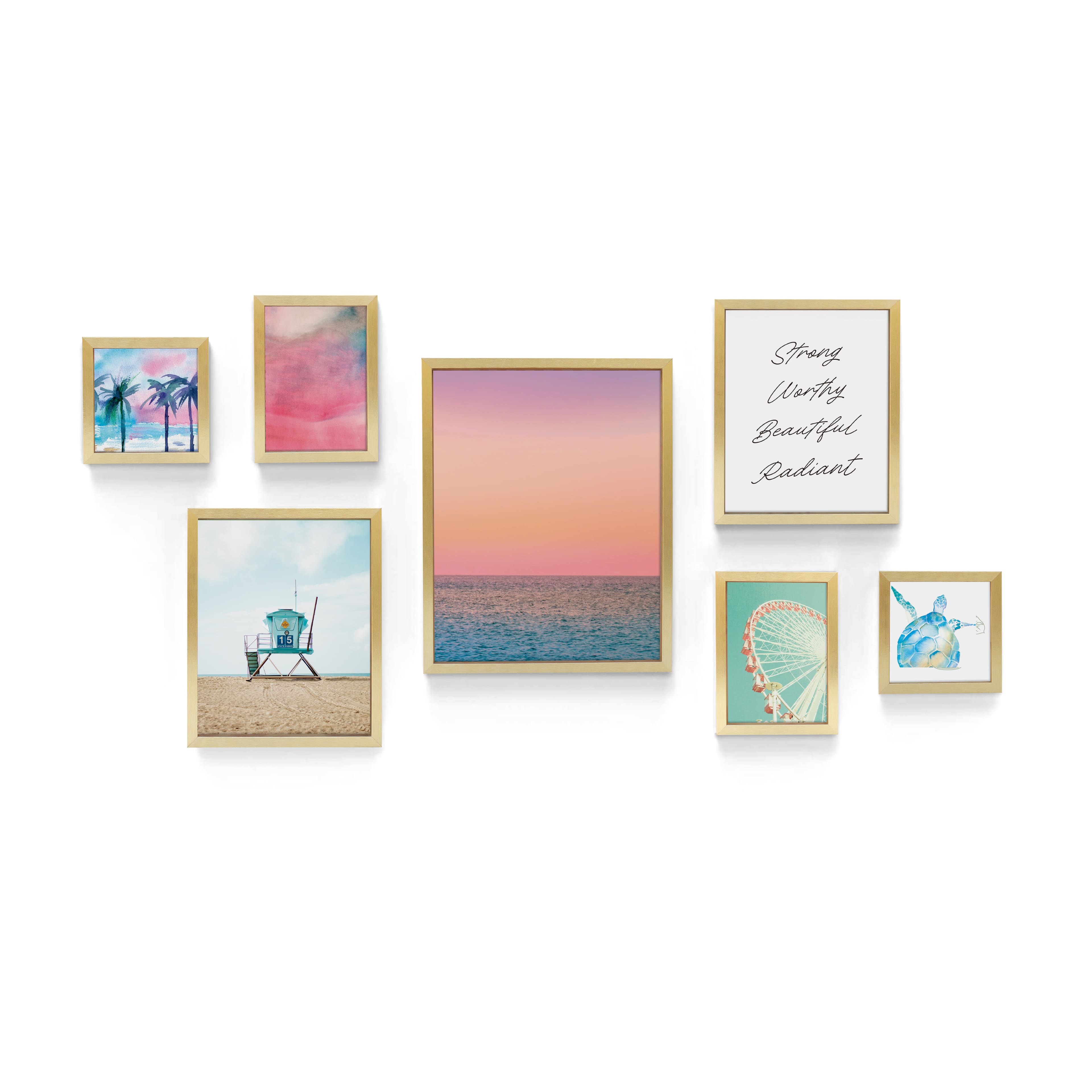 Gold 7 Piece 123 Gallery Wall Frame Set by Studio D&#xE9;cor&#xAE;